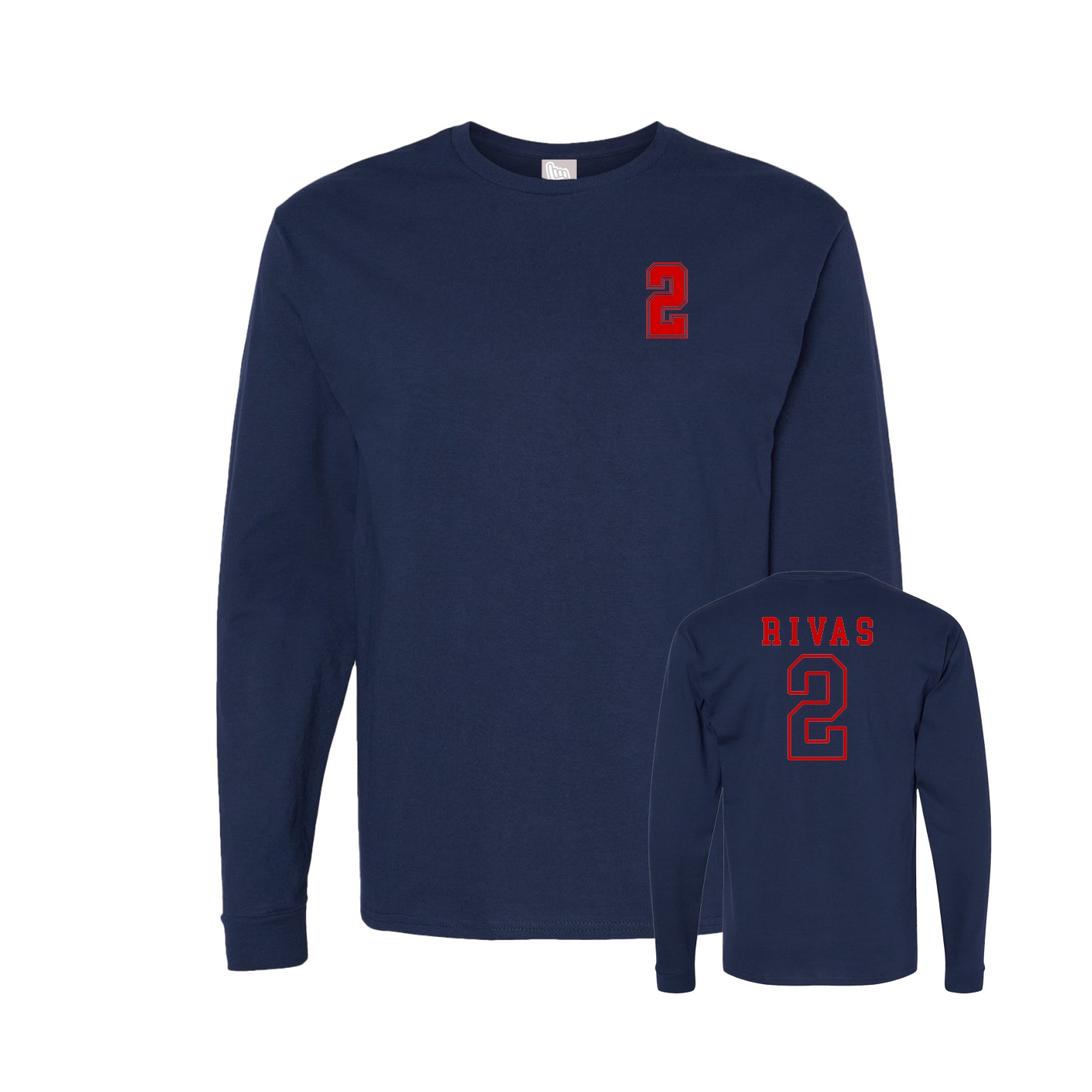 Long Sleeve Tee — Chest Back in Navy