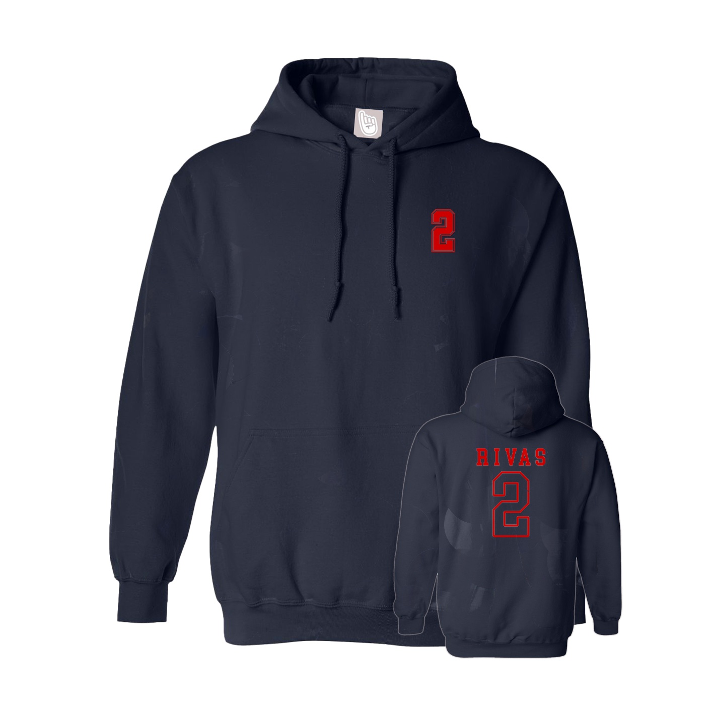 Hoodie — Chest Back in Navy