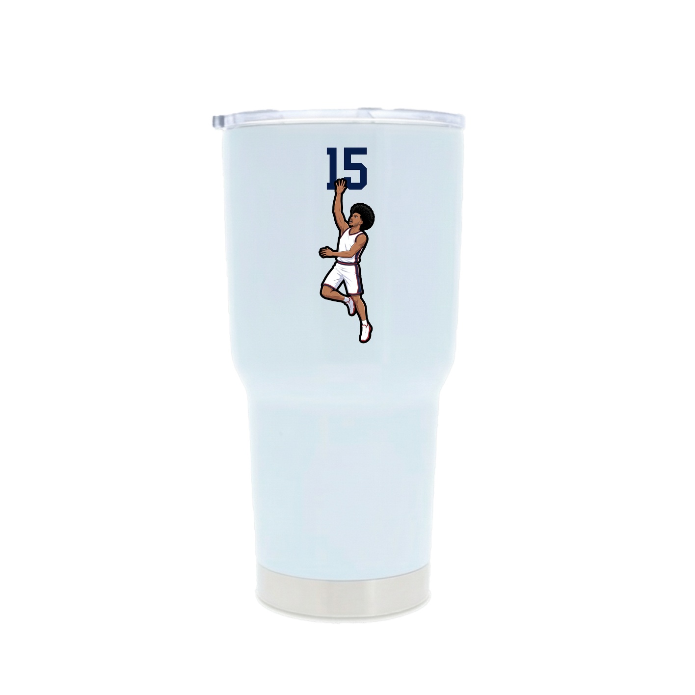 30oz Stainless Steel Tumbler — Number Top in White