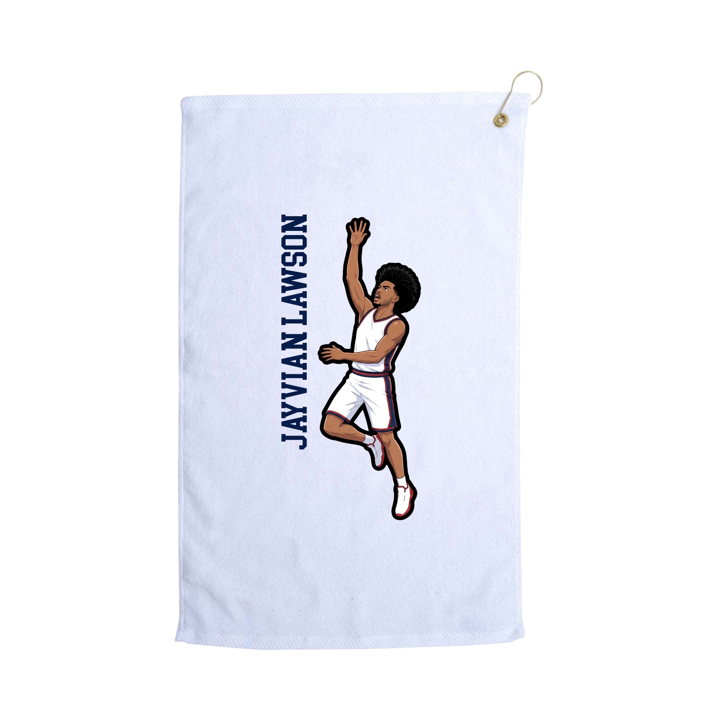 Golf Towel — Name Vertical in White