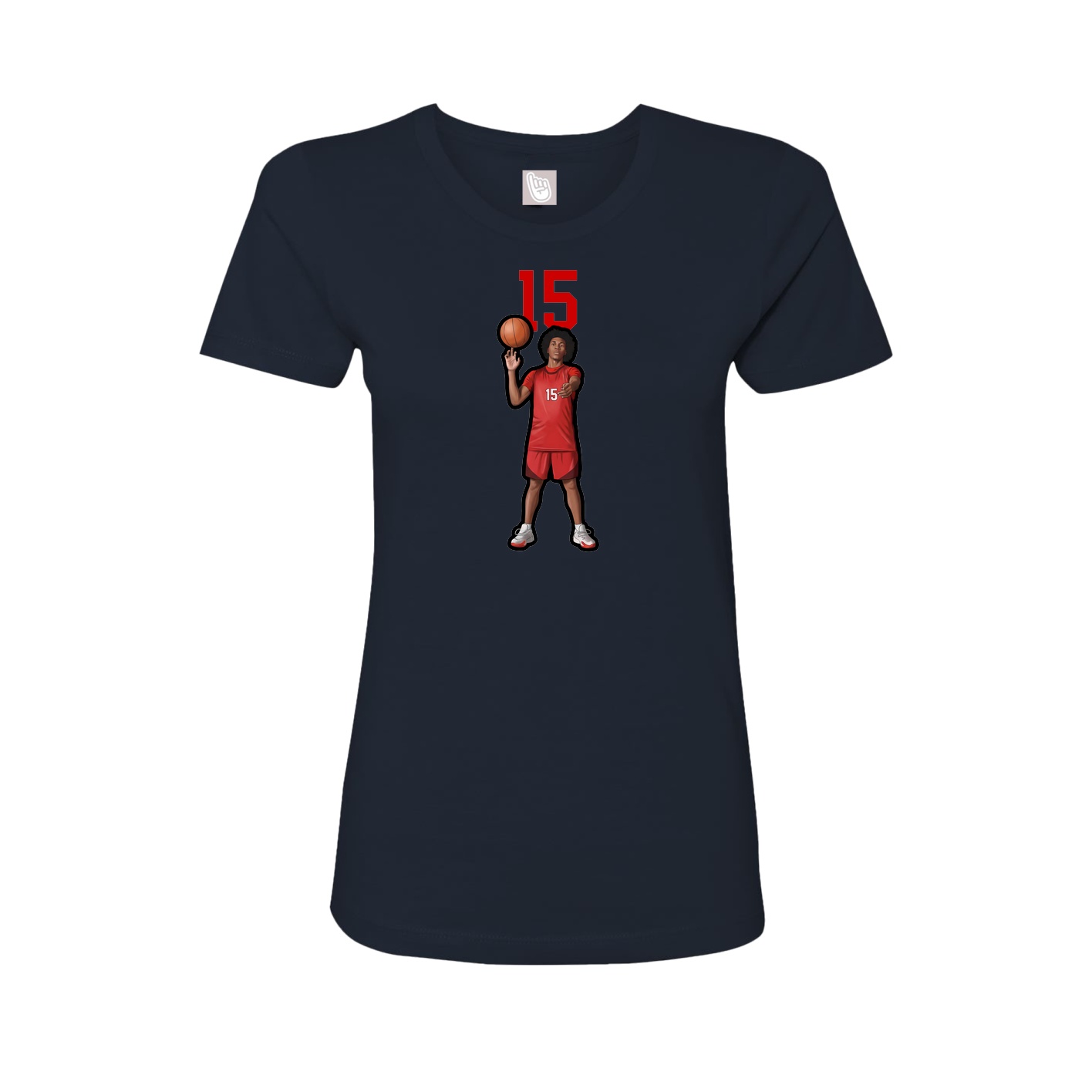 Fitted Women's Tee — Number Top in Navy