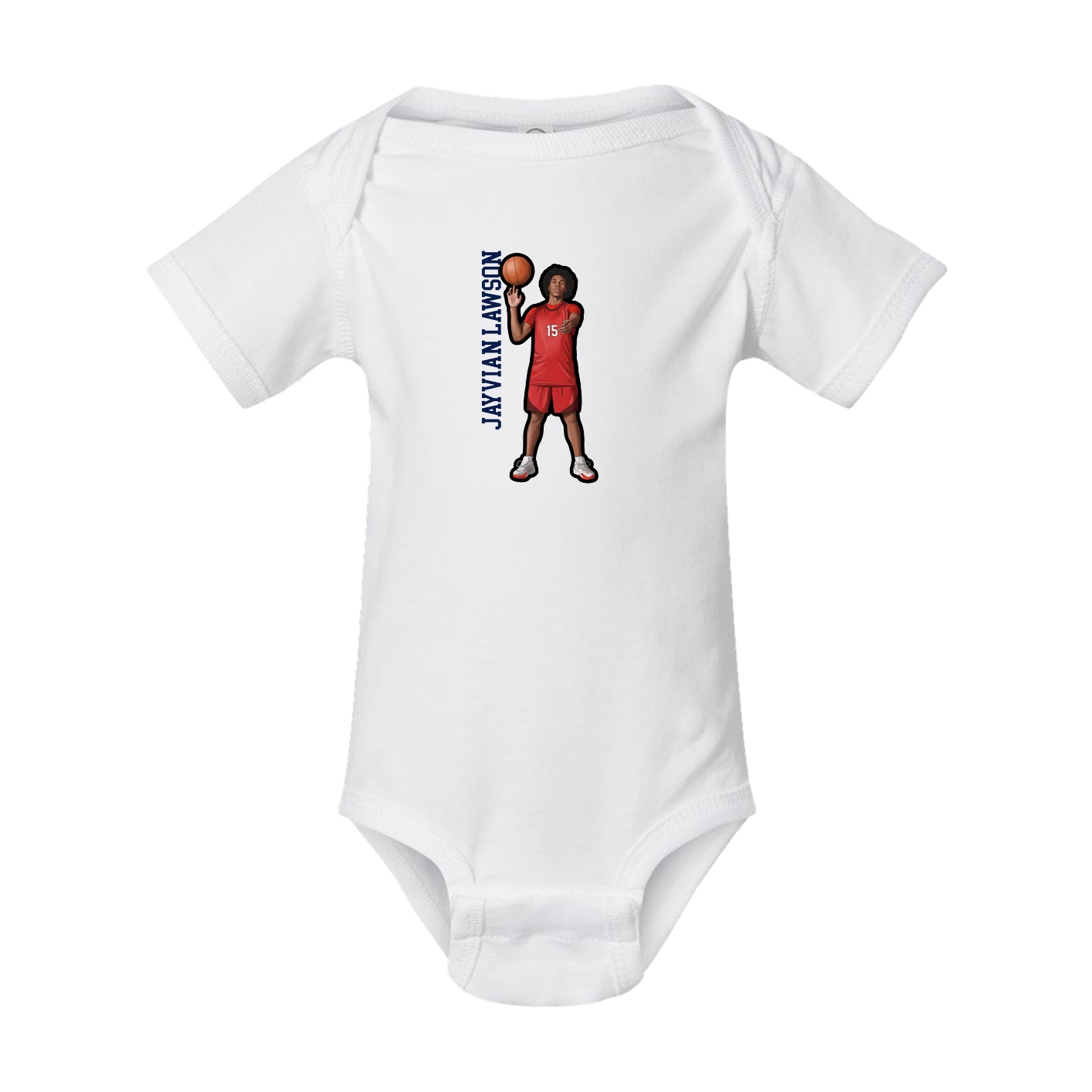 Baby Onesie — Name Vertical in White