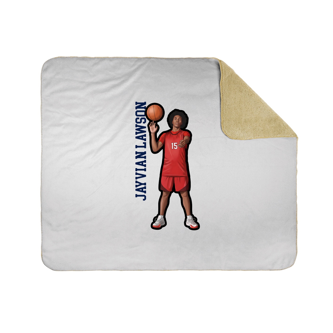 Throw Blanket — Name Vertical in White