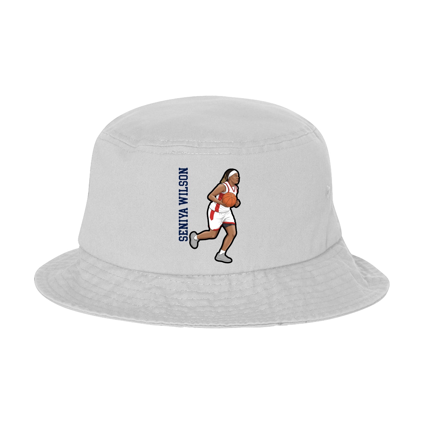 Bucket Cap — Name Vertical in White