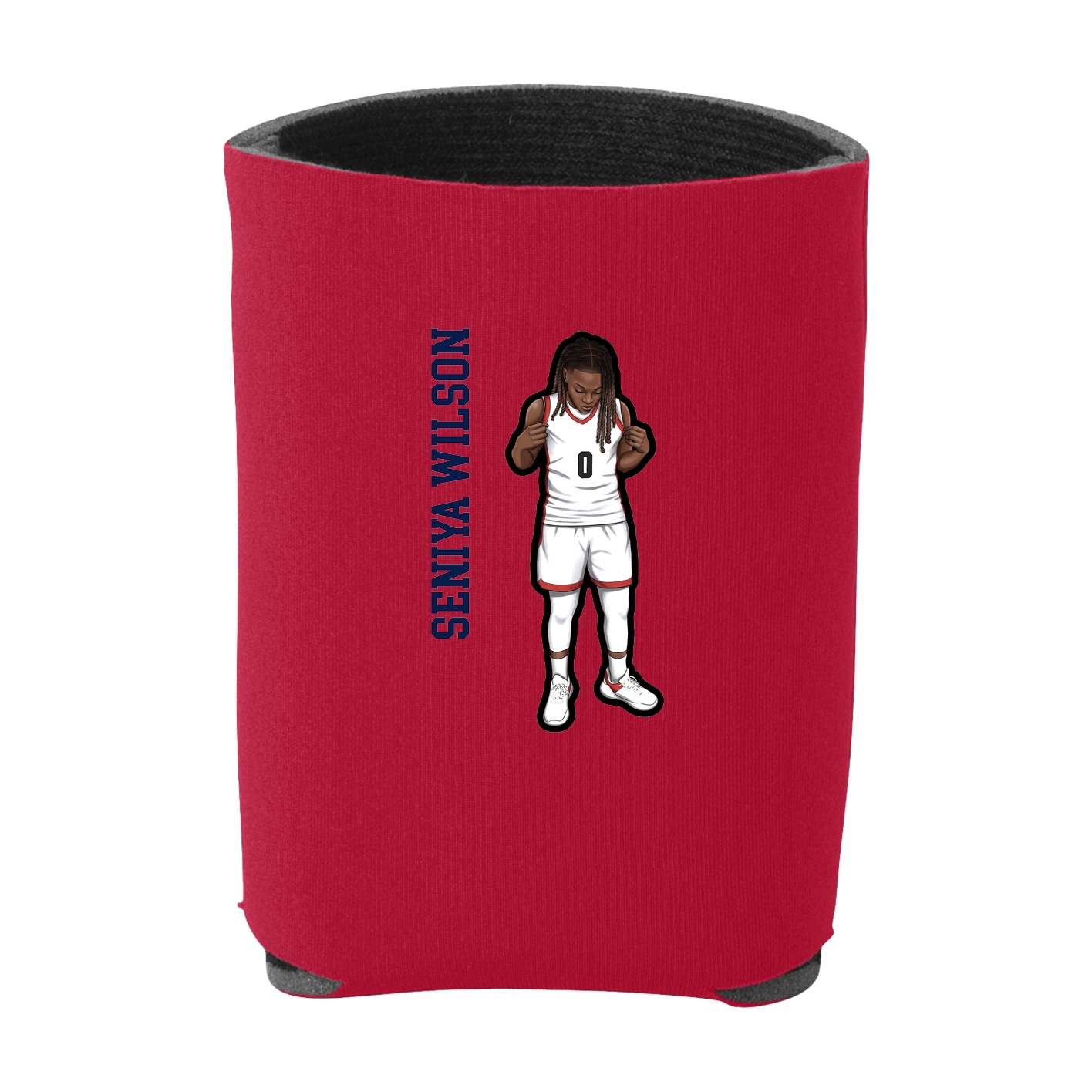 Can Holder — Name Vertical in Red