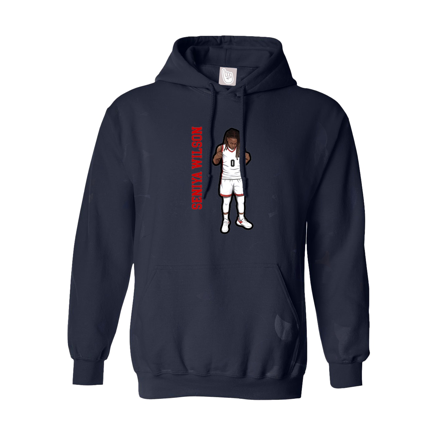 Youth Hoodie — Name Vertical in Navy