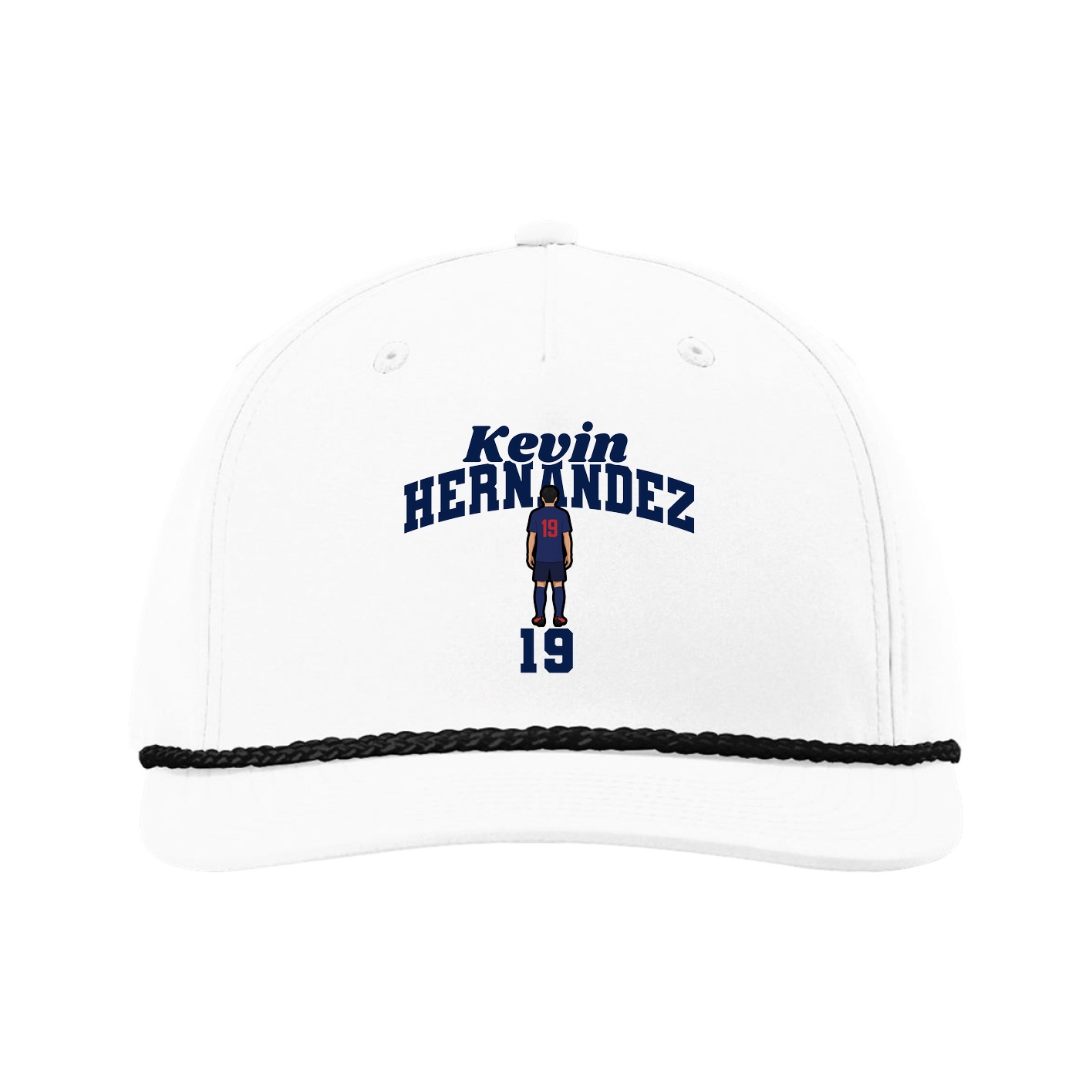 Five-Panel Classic Rope Cap — Signature Arch in White