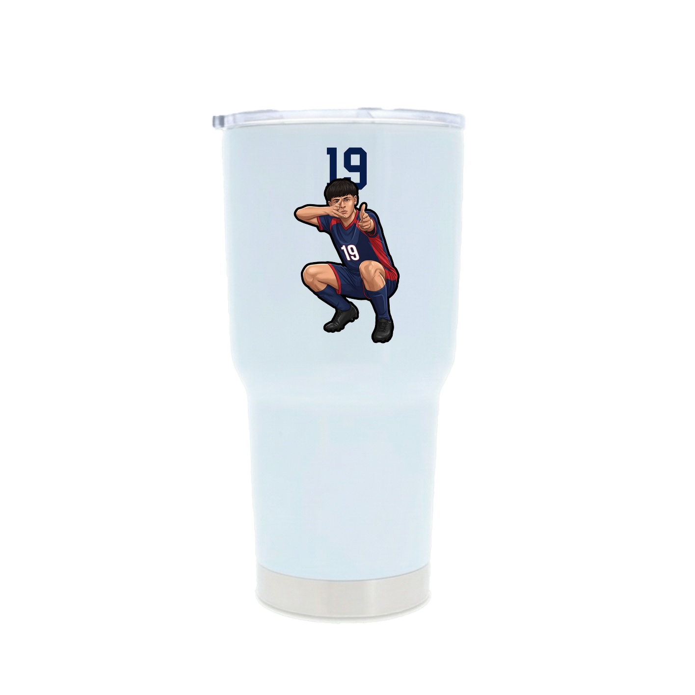 30oz Stainless Steel Tumbler — Number Top in White