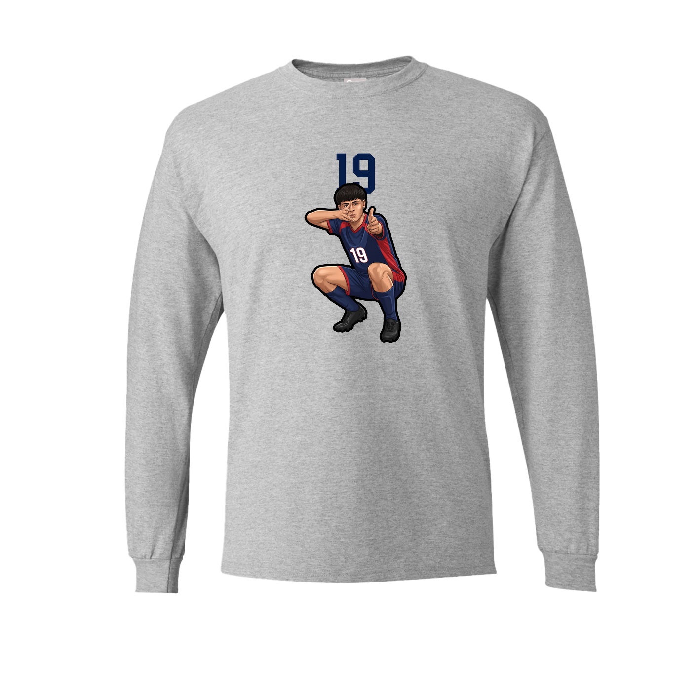 Long Sleeve Tee — Number Top in Grey