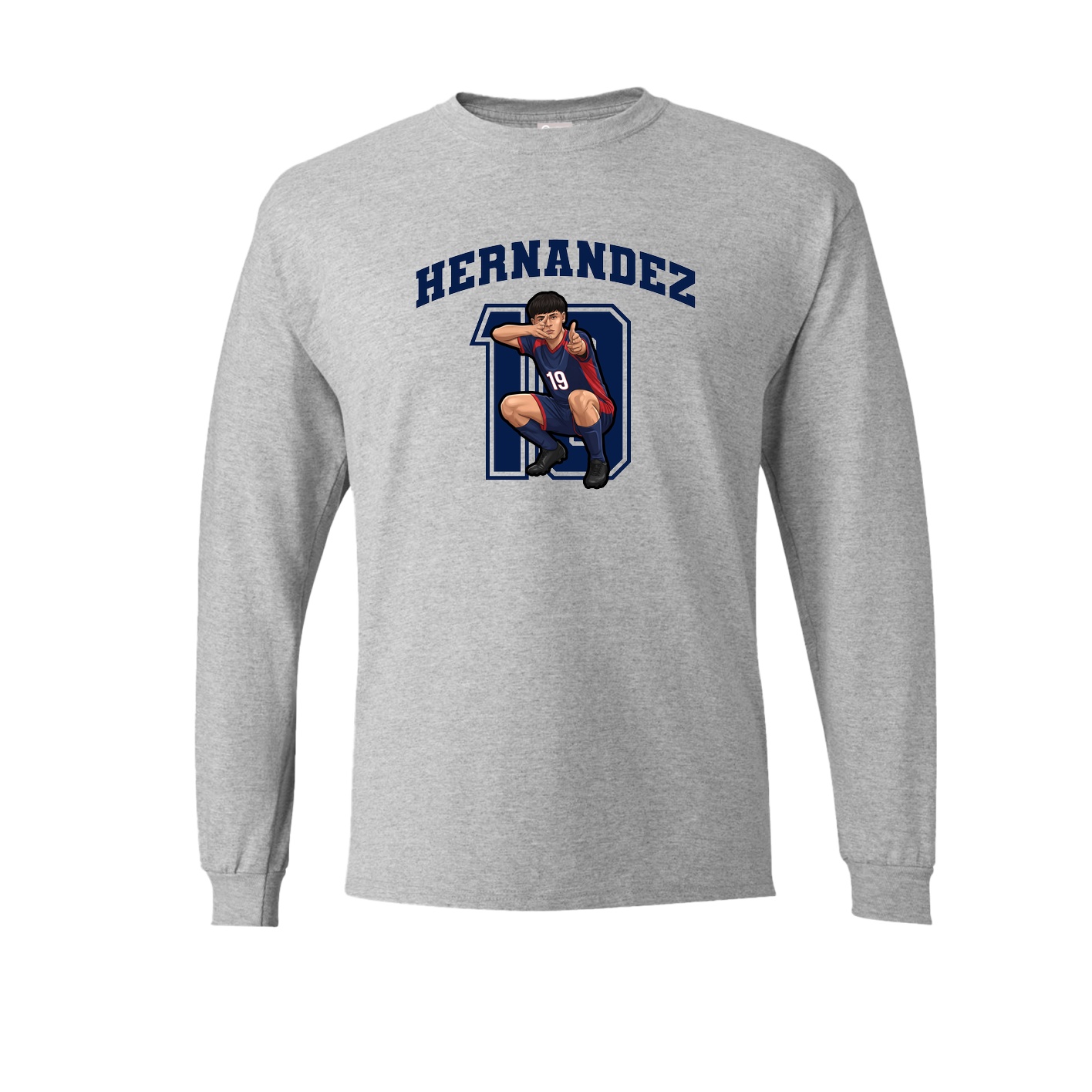 Long Sleeve Tee — Number in Grey