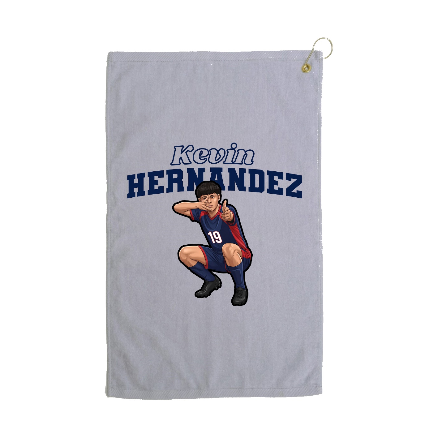 Golf Towel — Name Arch in Grey