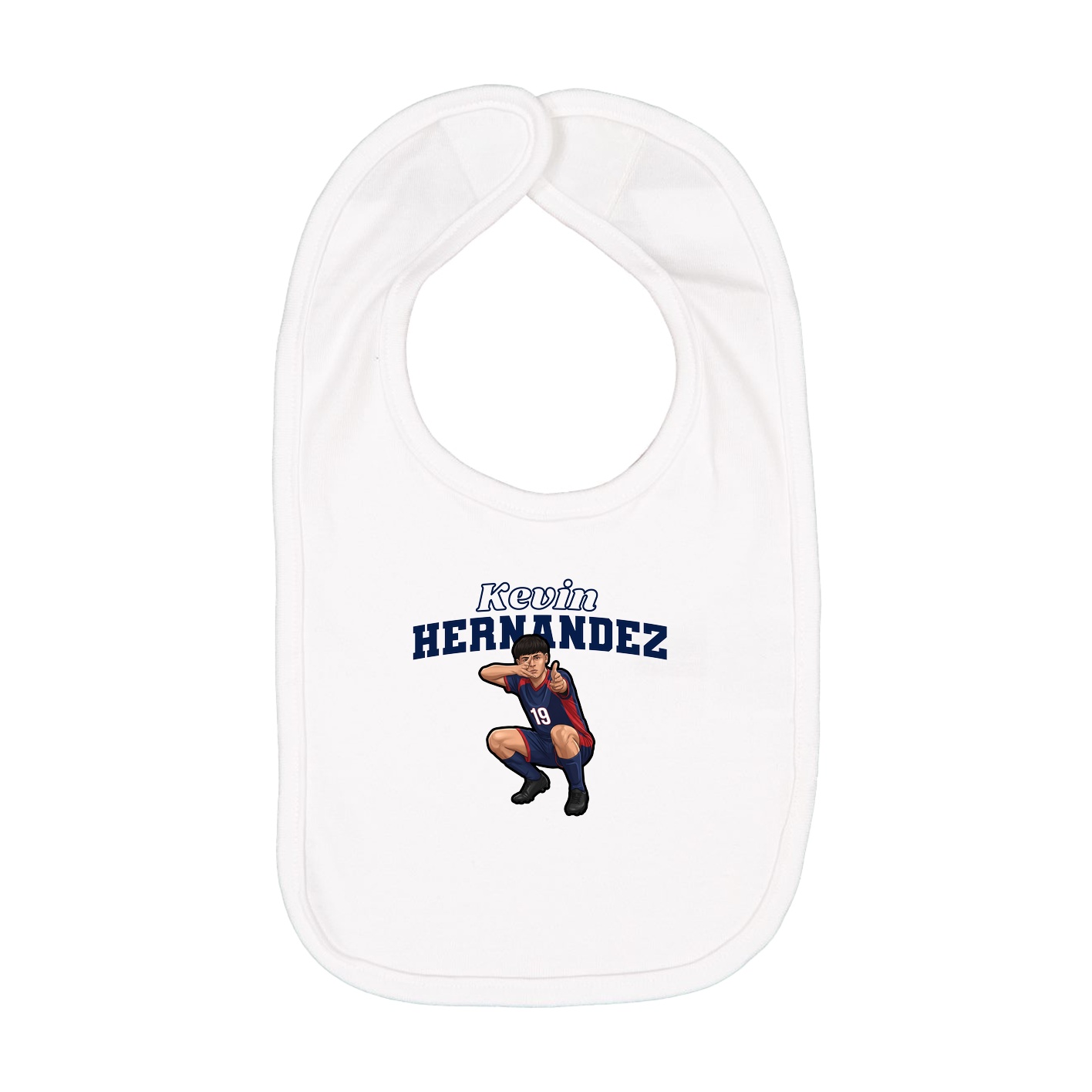 Infant Bib — Name Arch in White