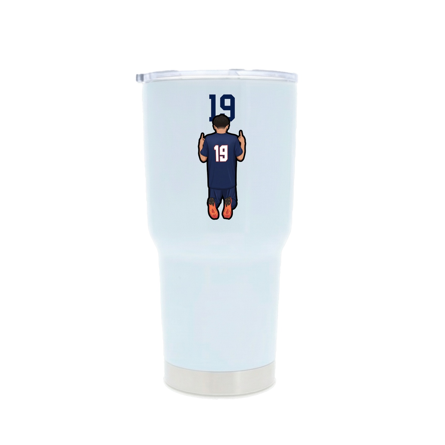 30oz Stainless Steel Tumbler — Number Top in White