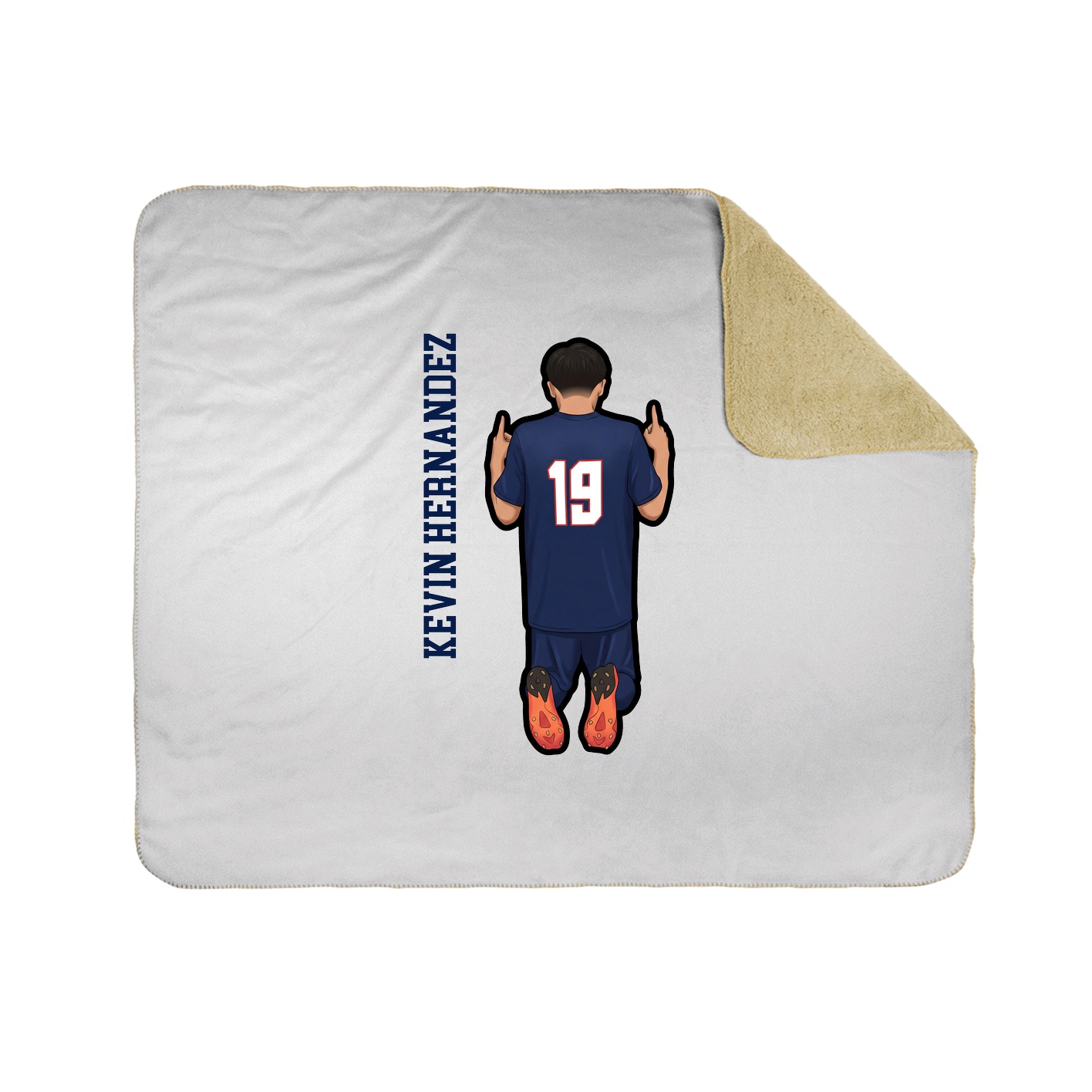 Throw Blanket — Name Vertical in White