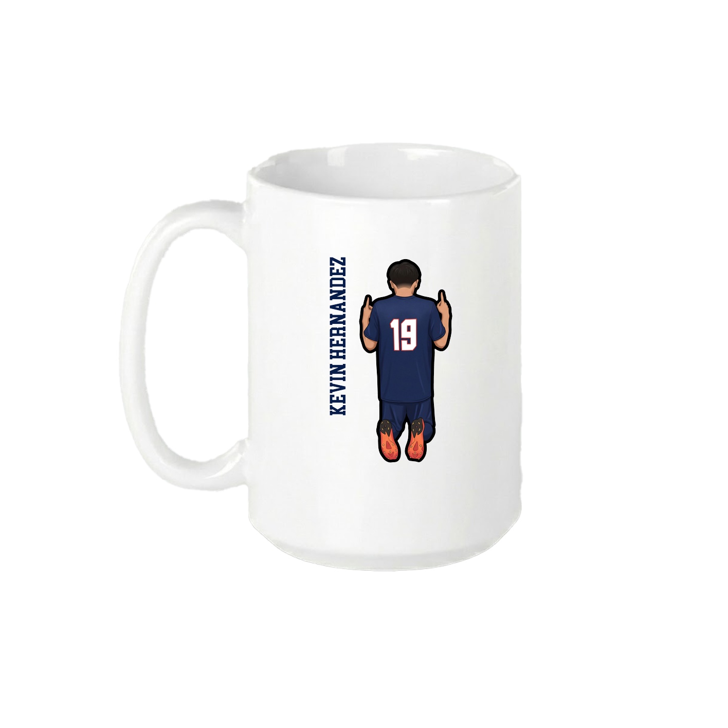 15oz Coffee Mug — Name Vertical in White