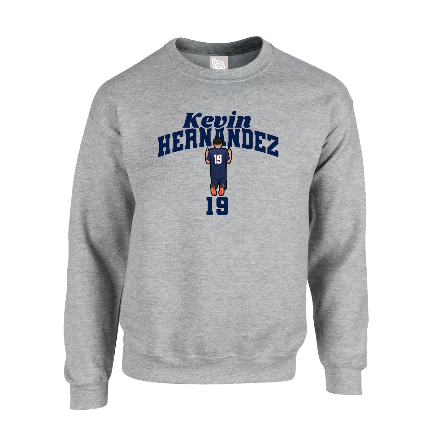 Fleece Crew — Signature Arch in Grey
