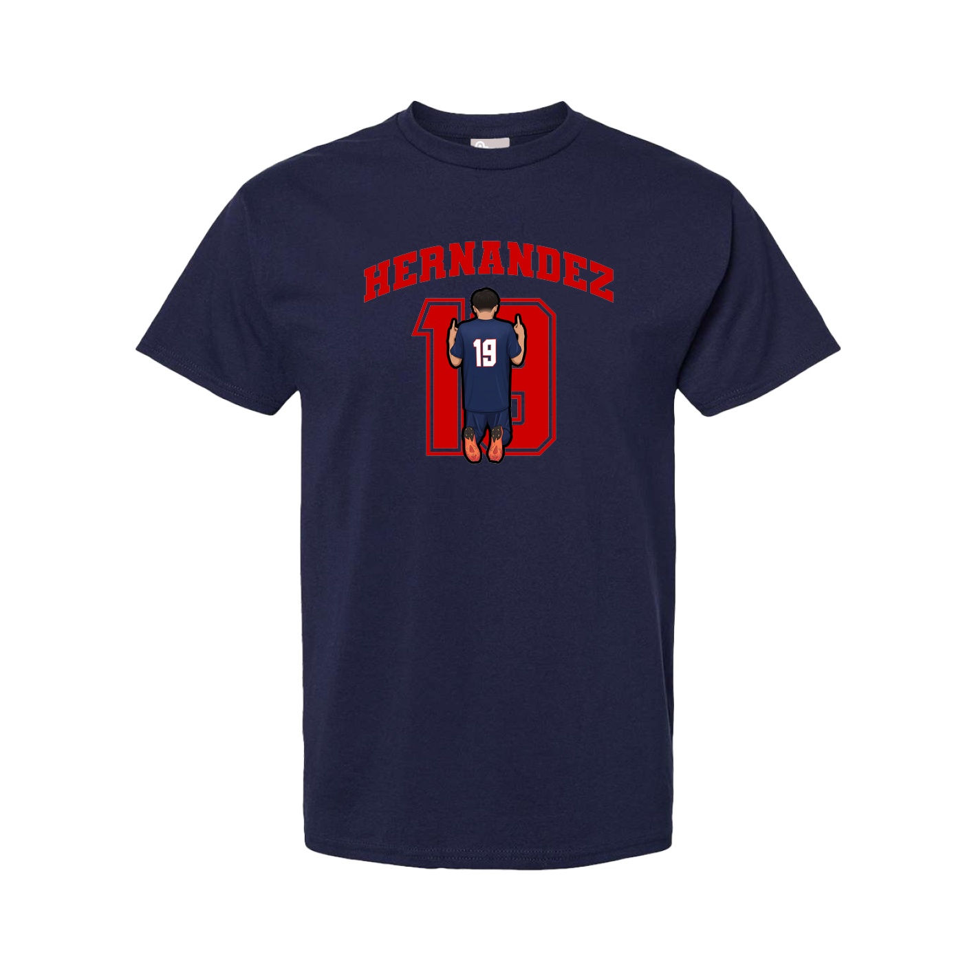 Youth Tee — Number in Navy