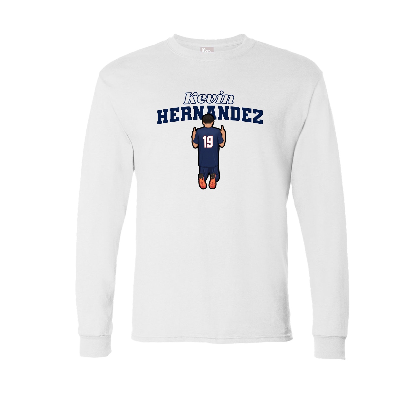 Long Sleeve Tee — Name Arch in White