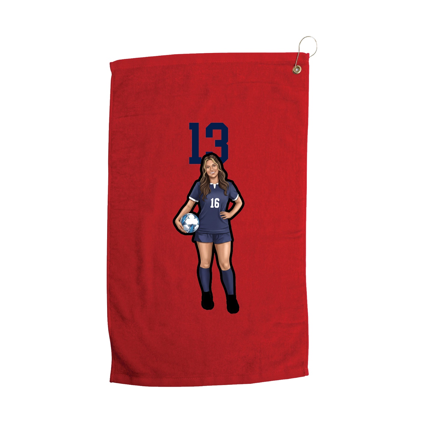 Golf Towel — Number Top in Red