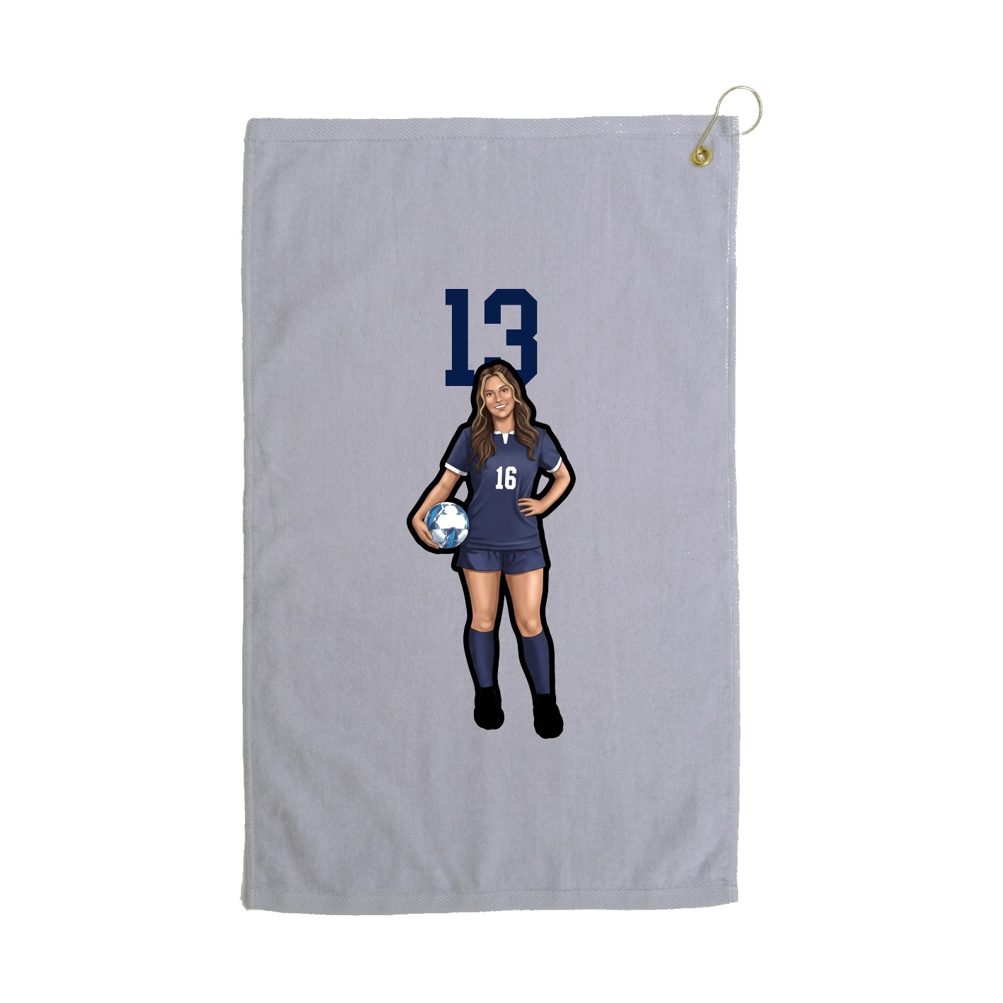 Golf Towel — Number Top in Grey