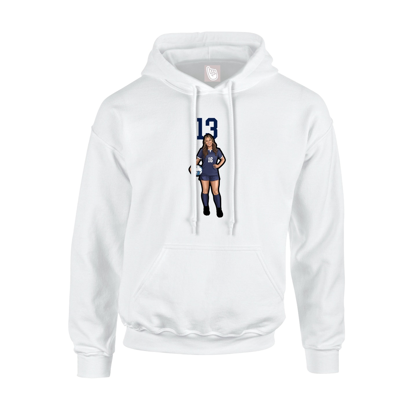 Youth Hoodie — Number Top in White