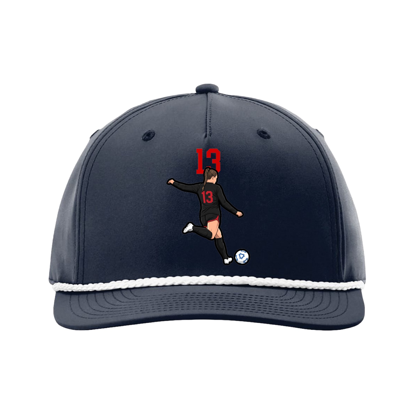 Five-Panel Classic Rope Cap — Number Top in Navy
