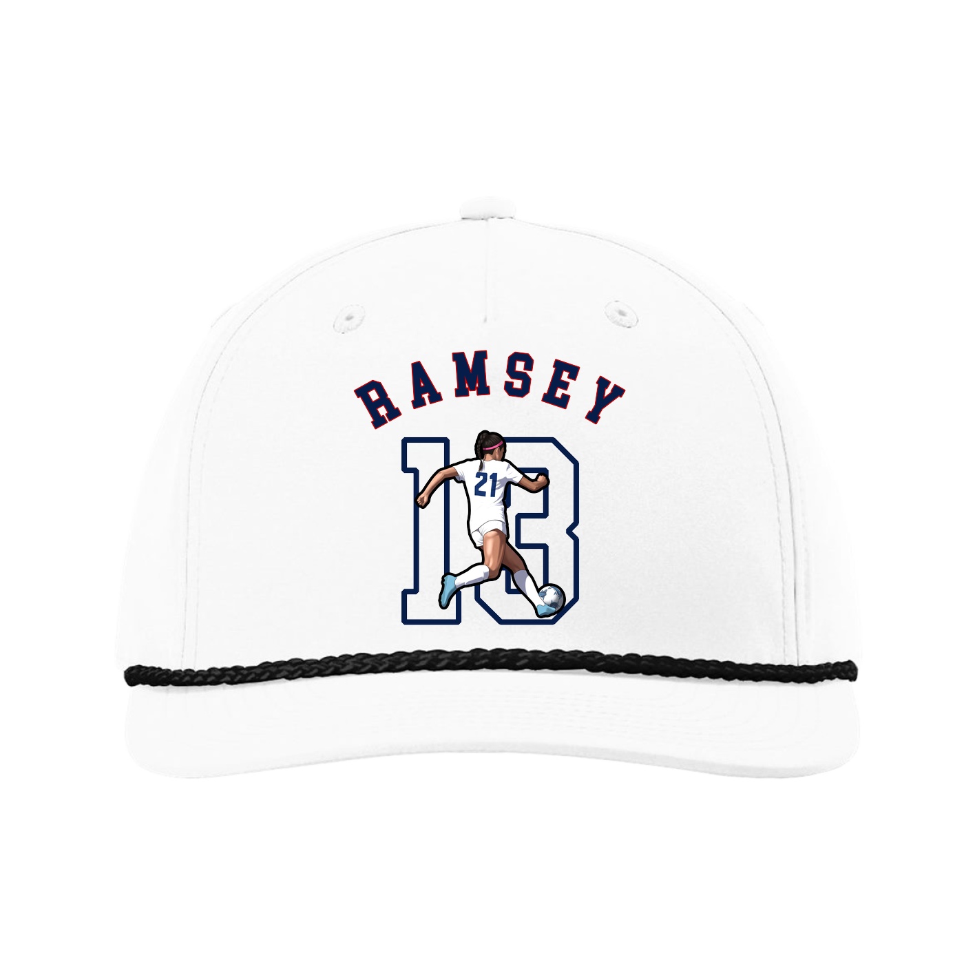 Five-Panel Classic Rope Cap — Shirsey Arch in White