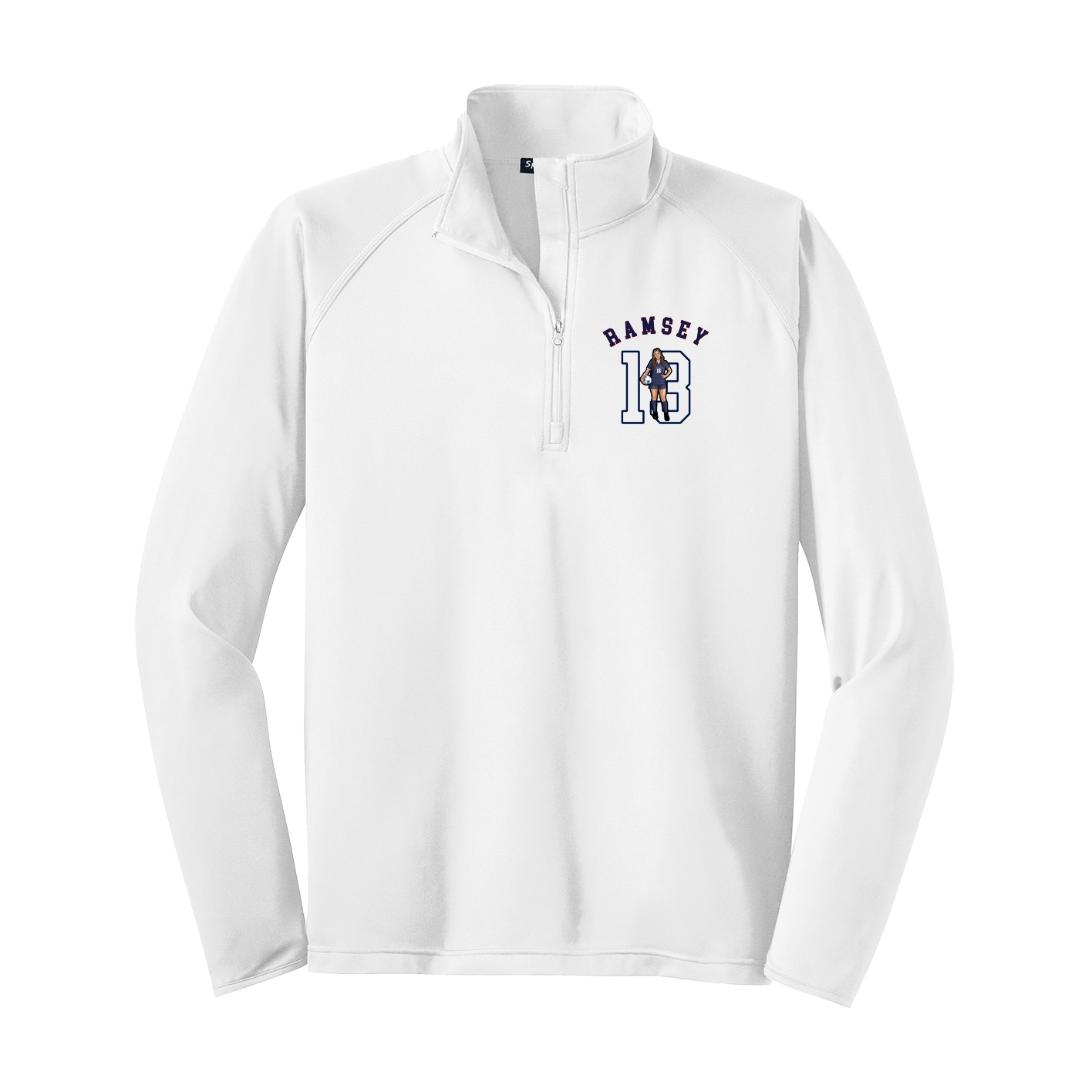 Q-Zip Pullover — Shirsey Arch in White