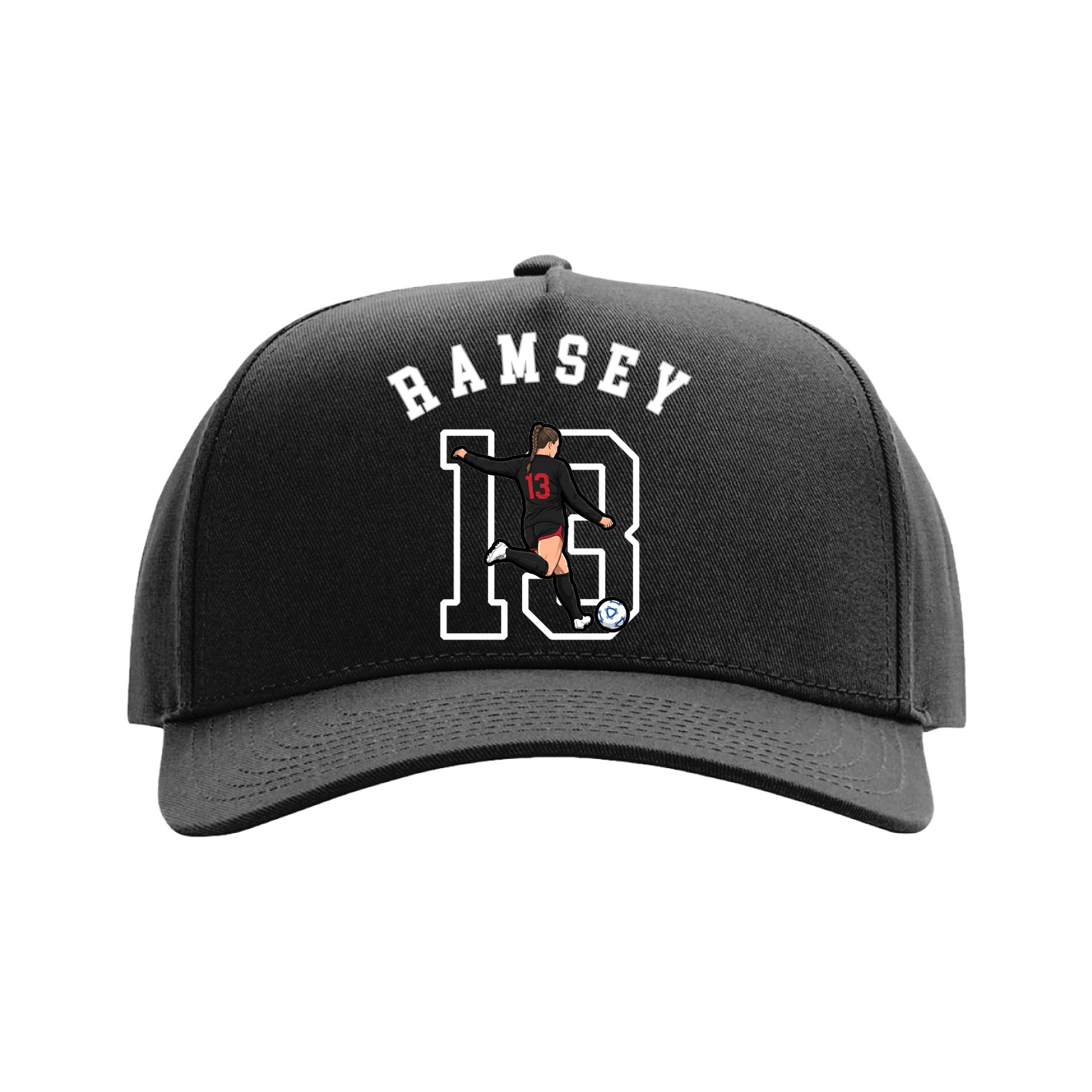 Full Fabric Five-Panel Champ Cap — Shirsey Arch in Black