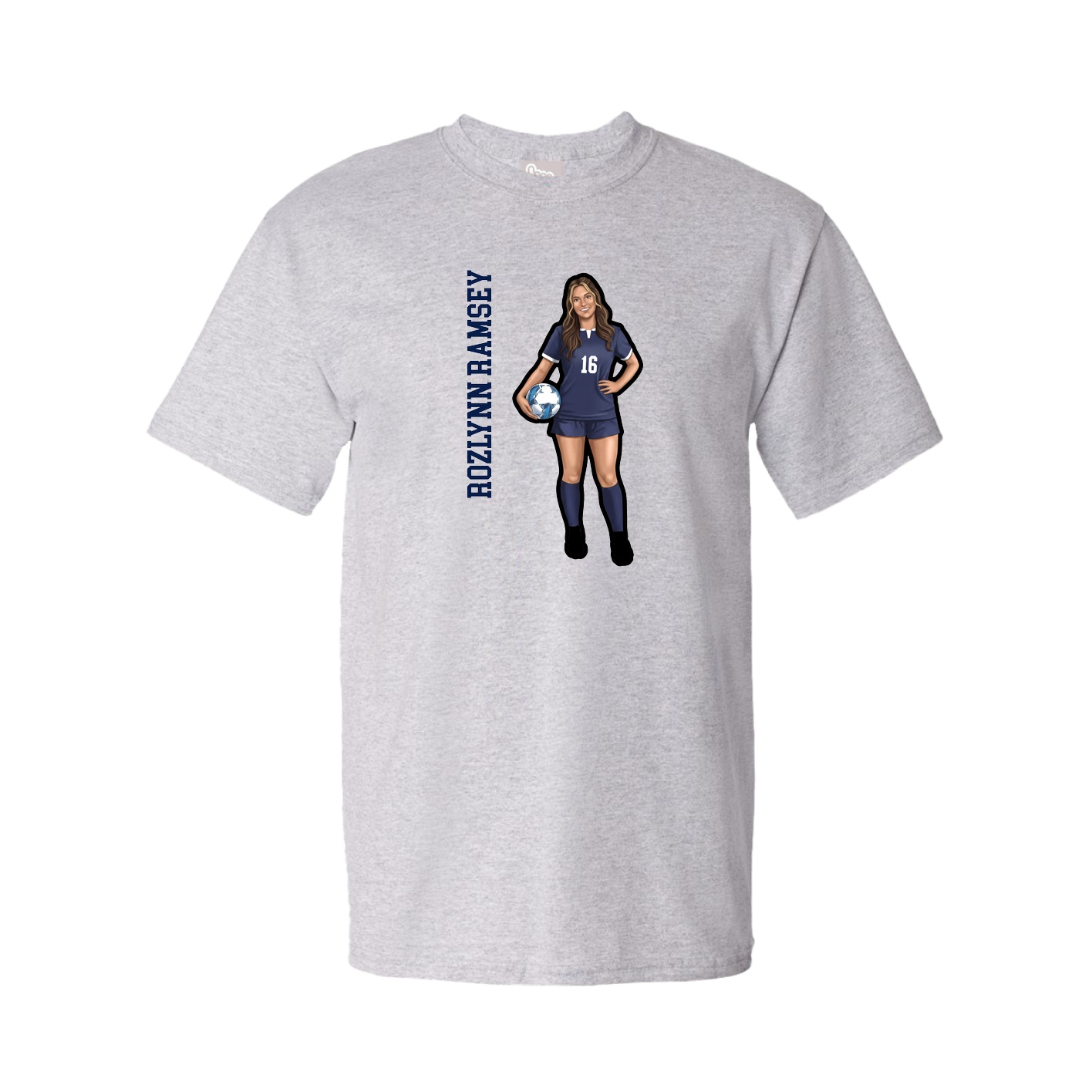 Youth Tee — Name Vertical in Grey