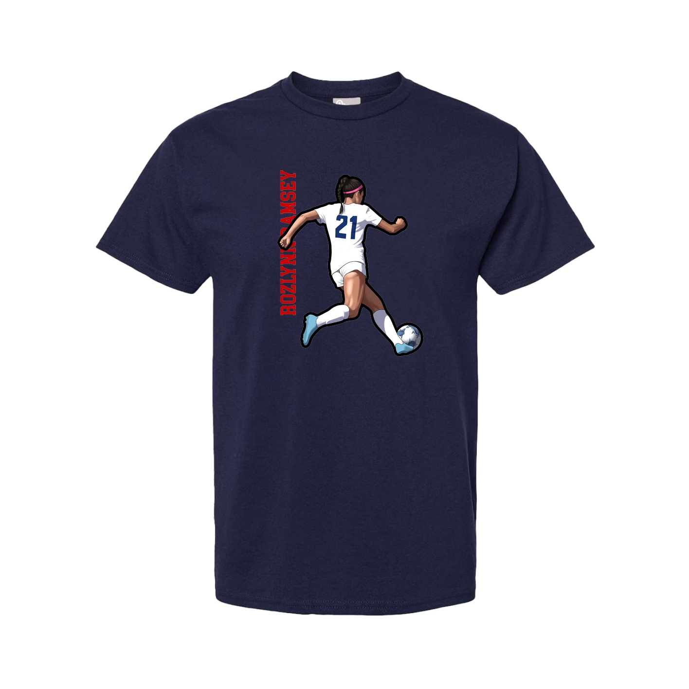 Youth Tee — Name Vertical in Navy