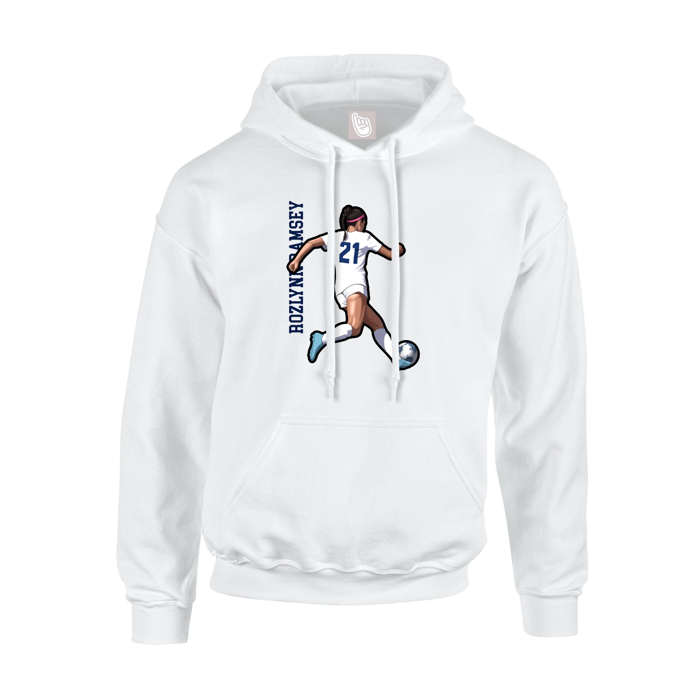 Hoodie — Name Vertical in White