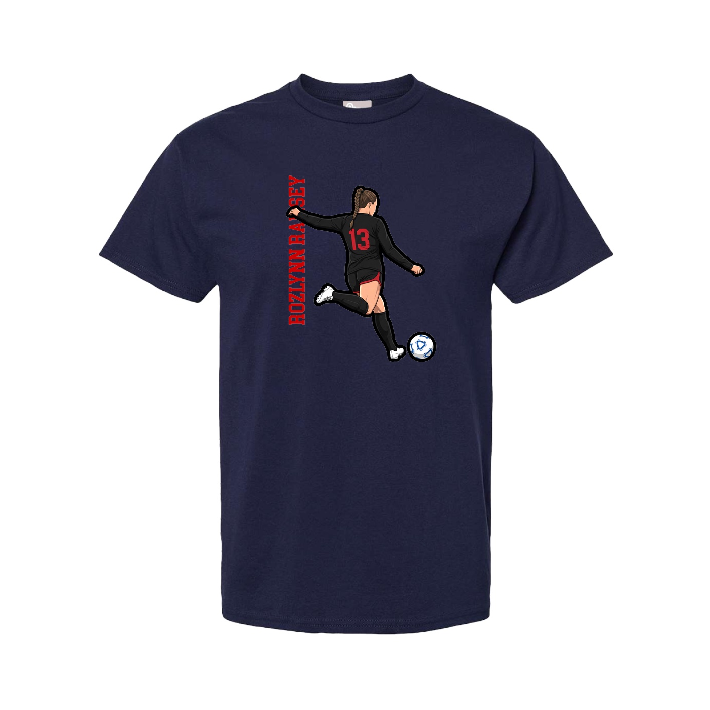 Tee — Name Vertical in Navy
