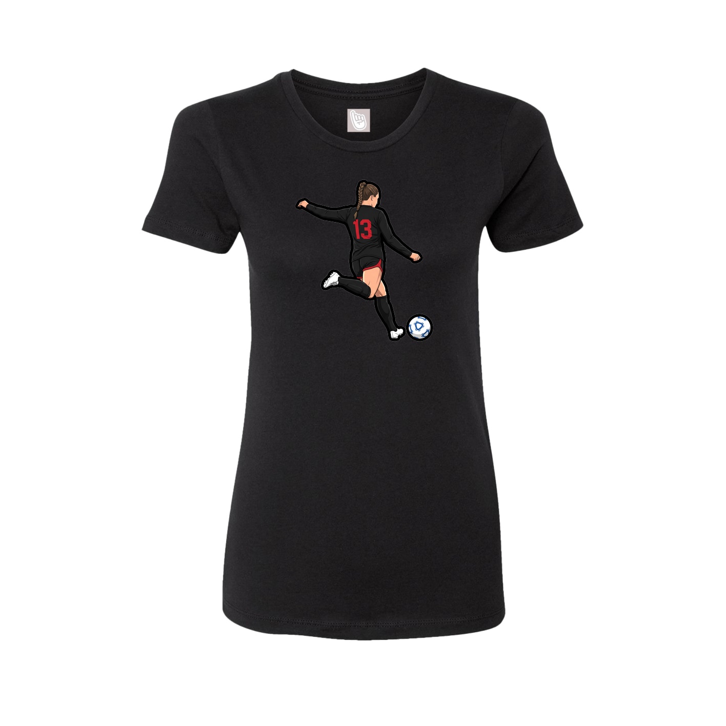 Womens Tee — Name Vertical in Black