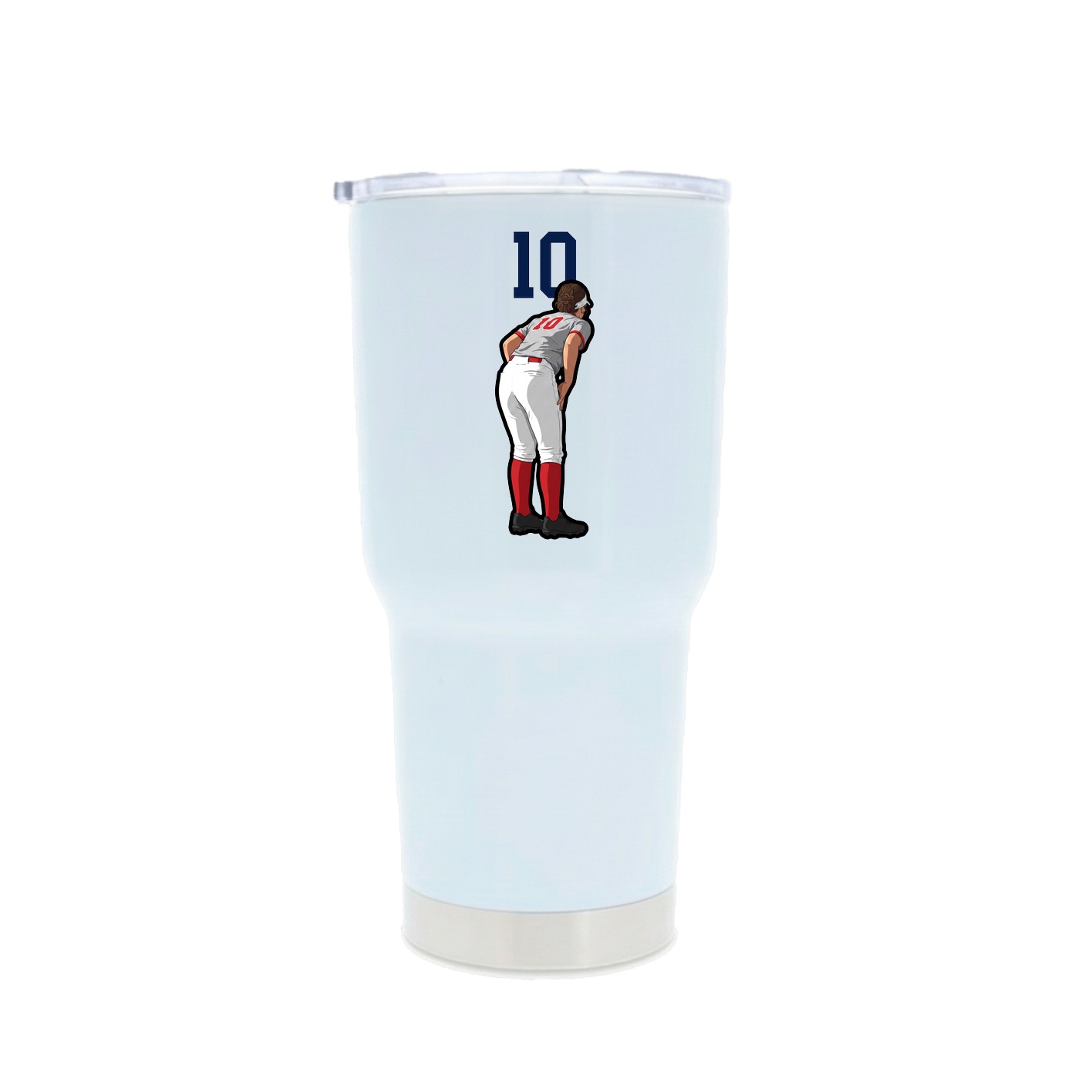 30oz Stainless Steel Tumbler — Number Top in White