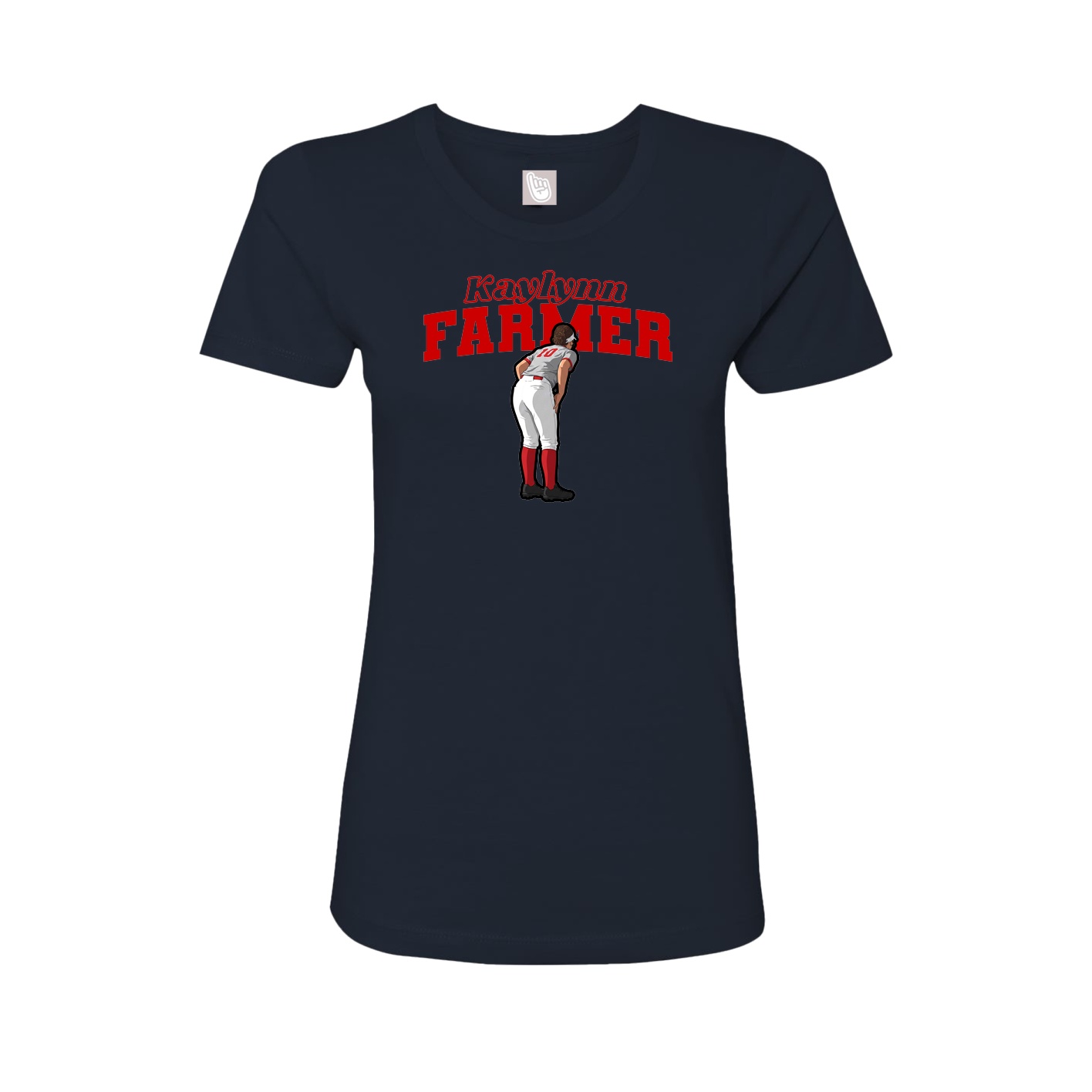 Fitted Women's Tee — Name Arch in Navy