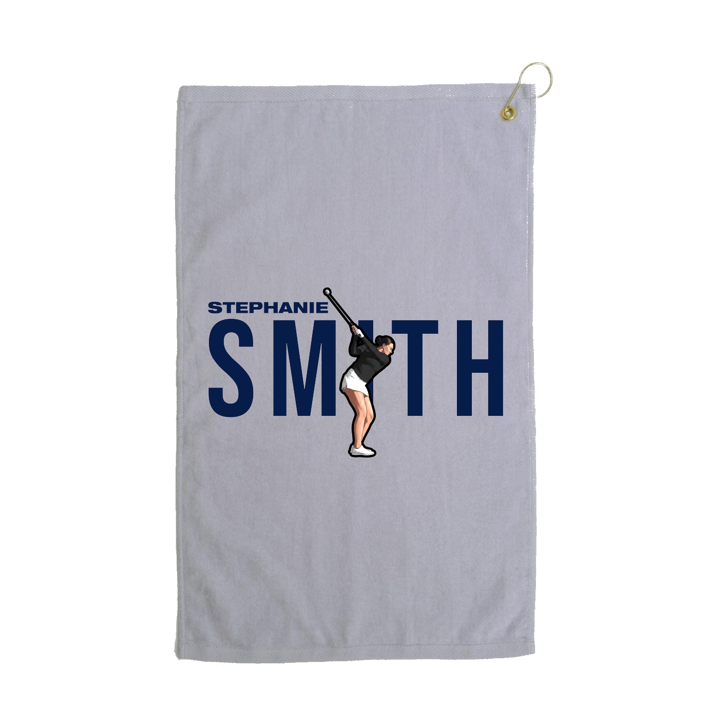 Golf Towel — Player Name in Grey