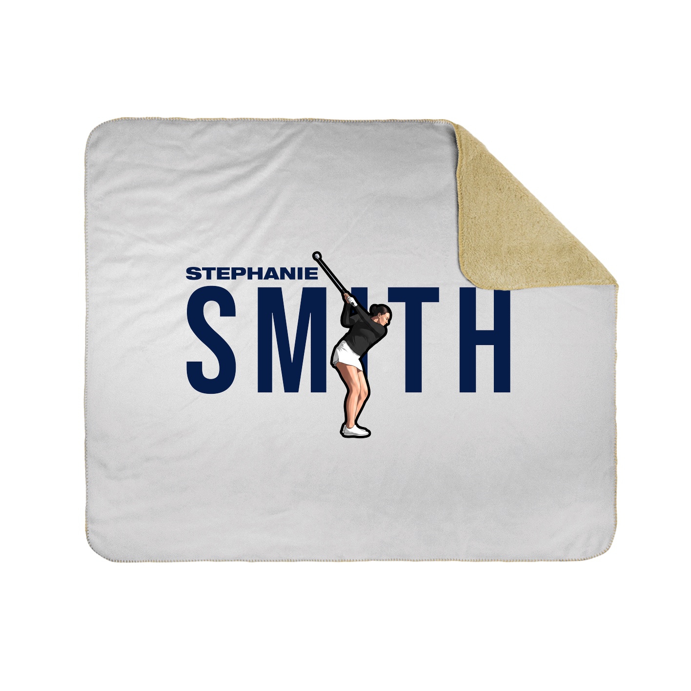 Throw Blanket — Player Name in White