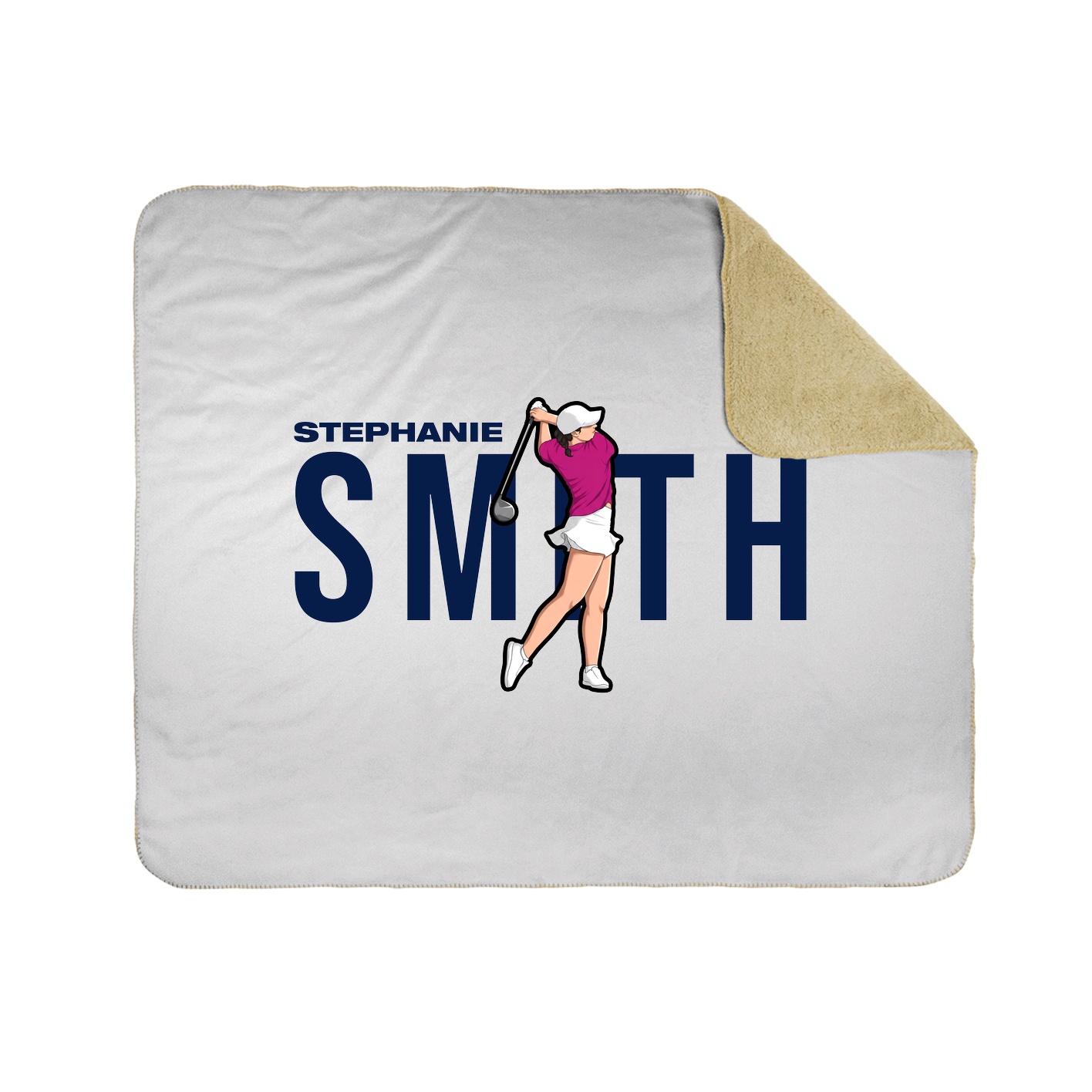 Throw Blanket — Player Name in White