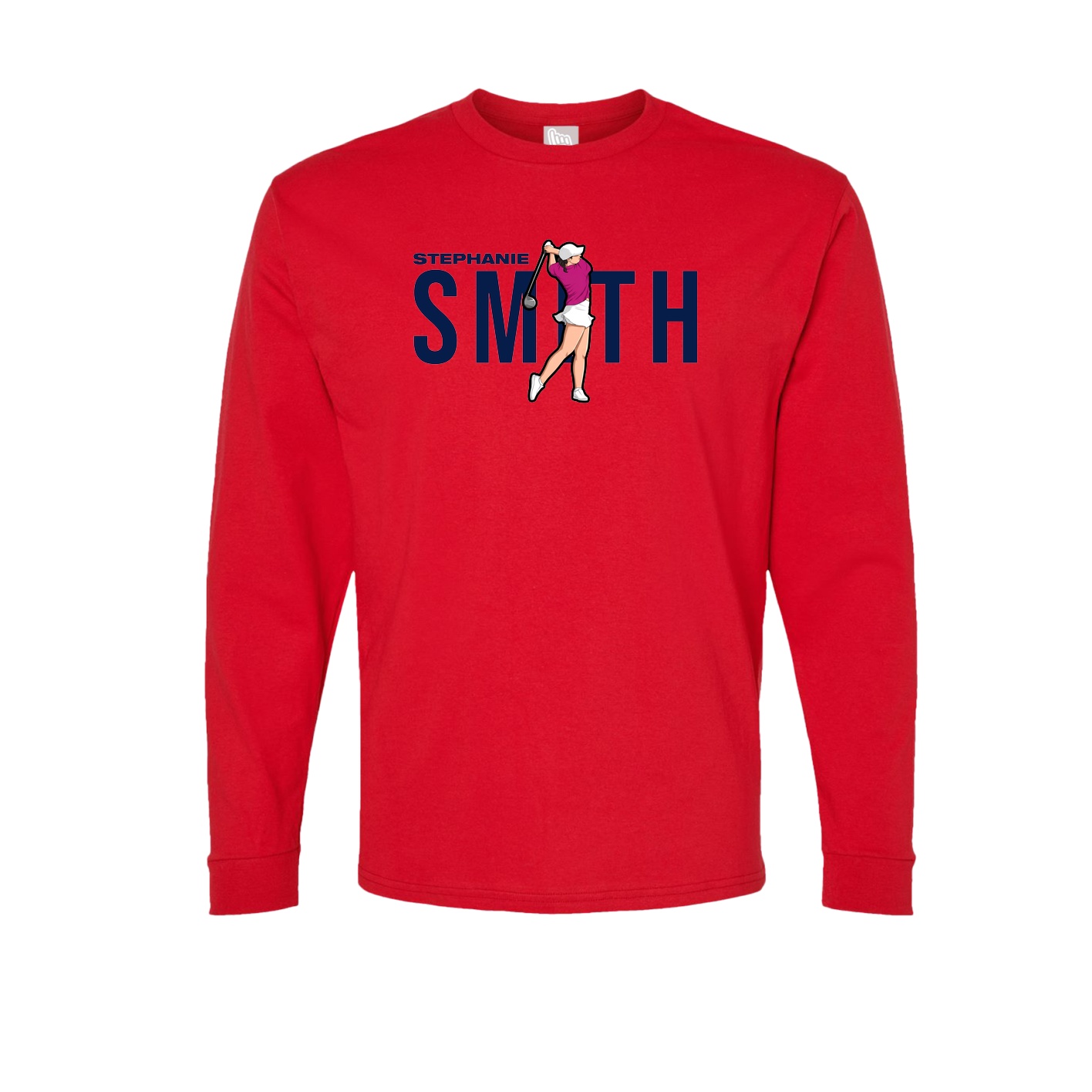 Long Sleeve Tee — Player Name in Red