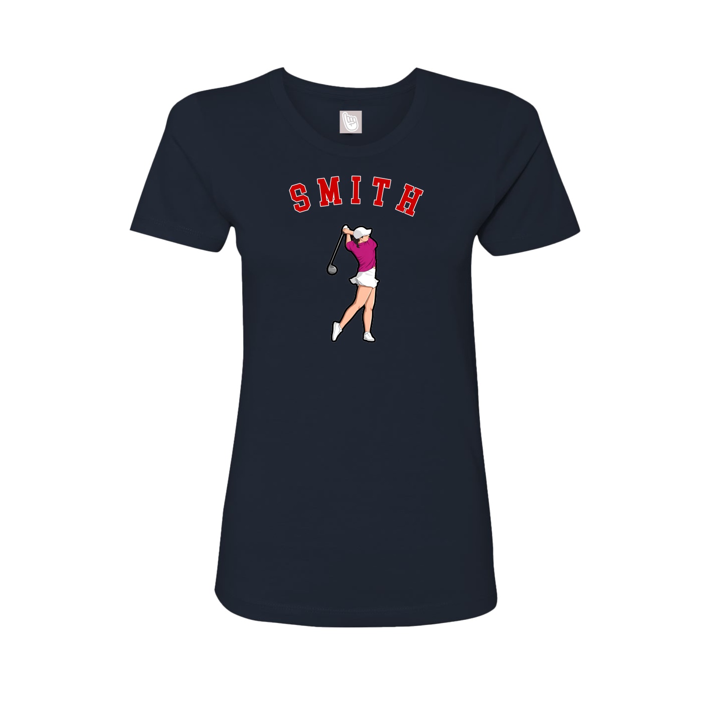 Fitted Women's Tee — Shirsey Arch in Navy