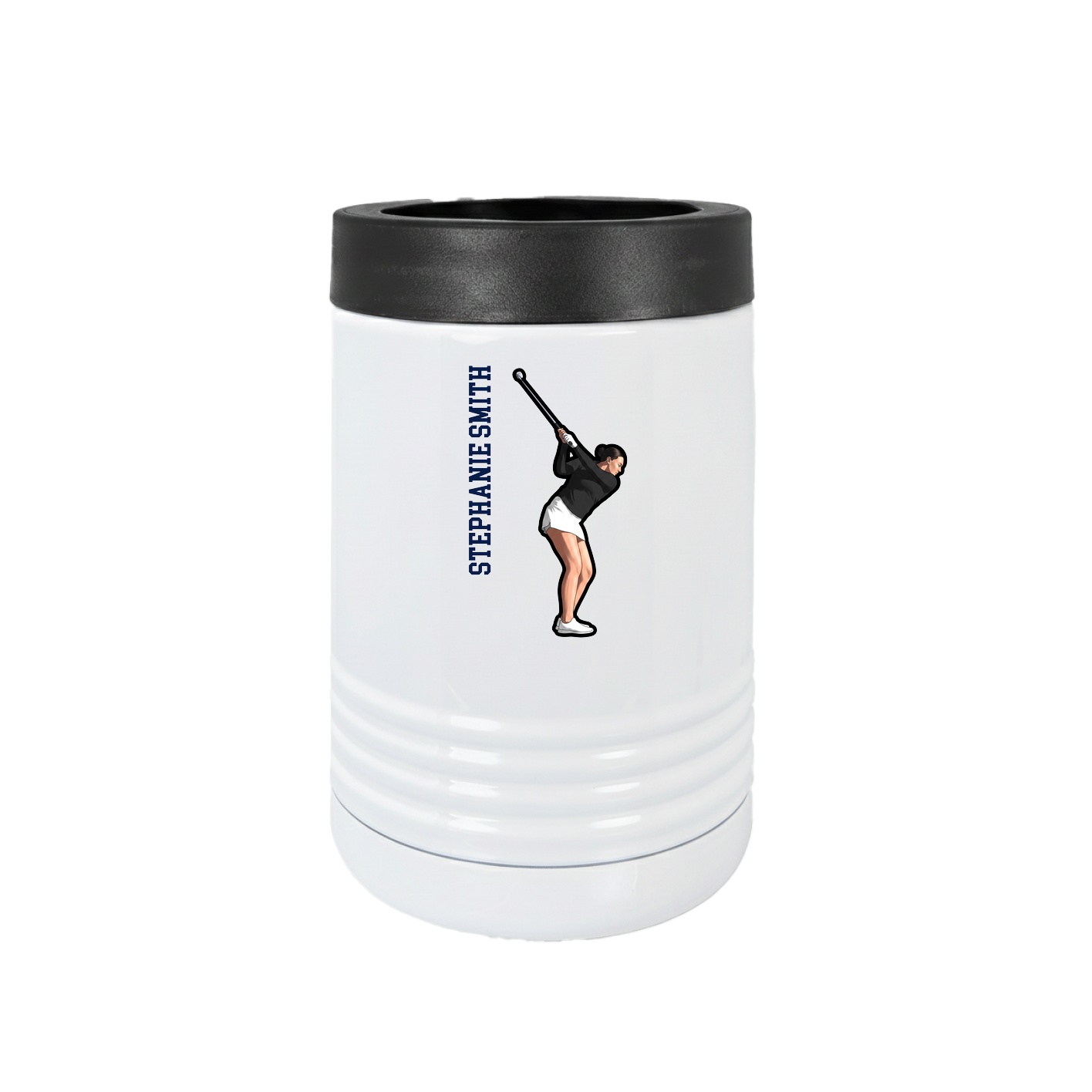 Beverage Holder — Name Vertical in White