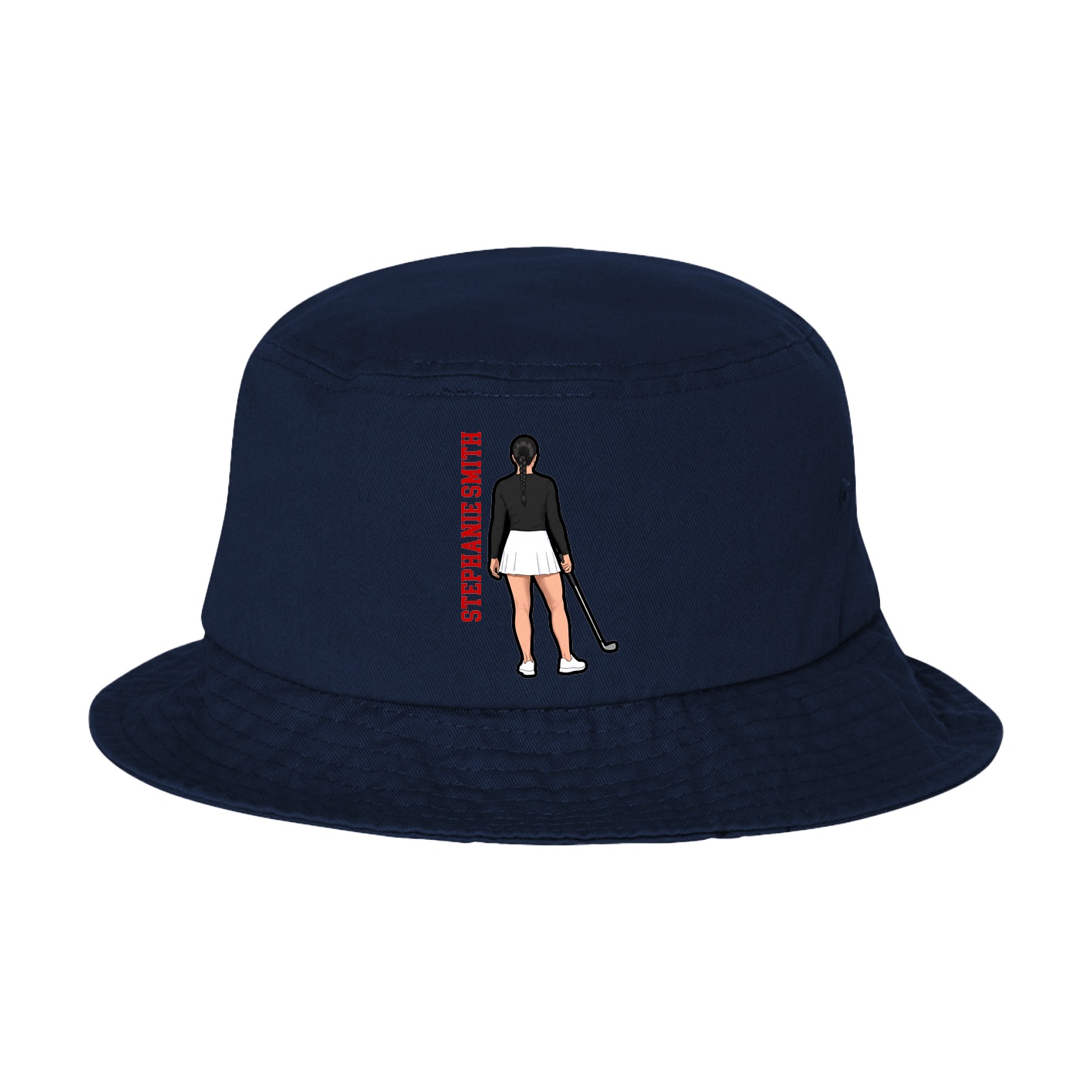 Bucket Cap — Name Vertical in Navy