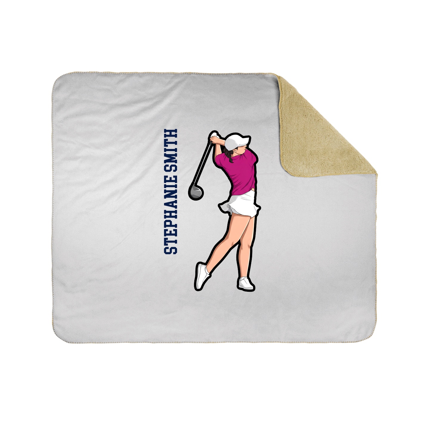 Throw Blanket — Name Vertical in White