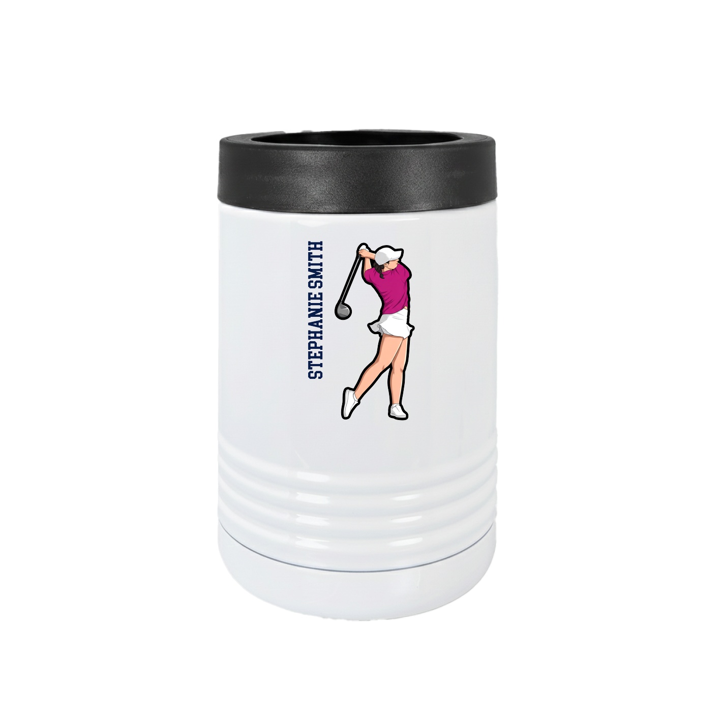 Beverage Holder — Name Vertical in White