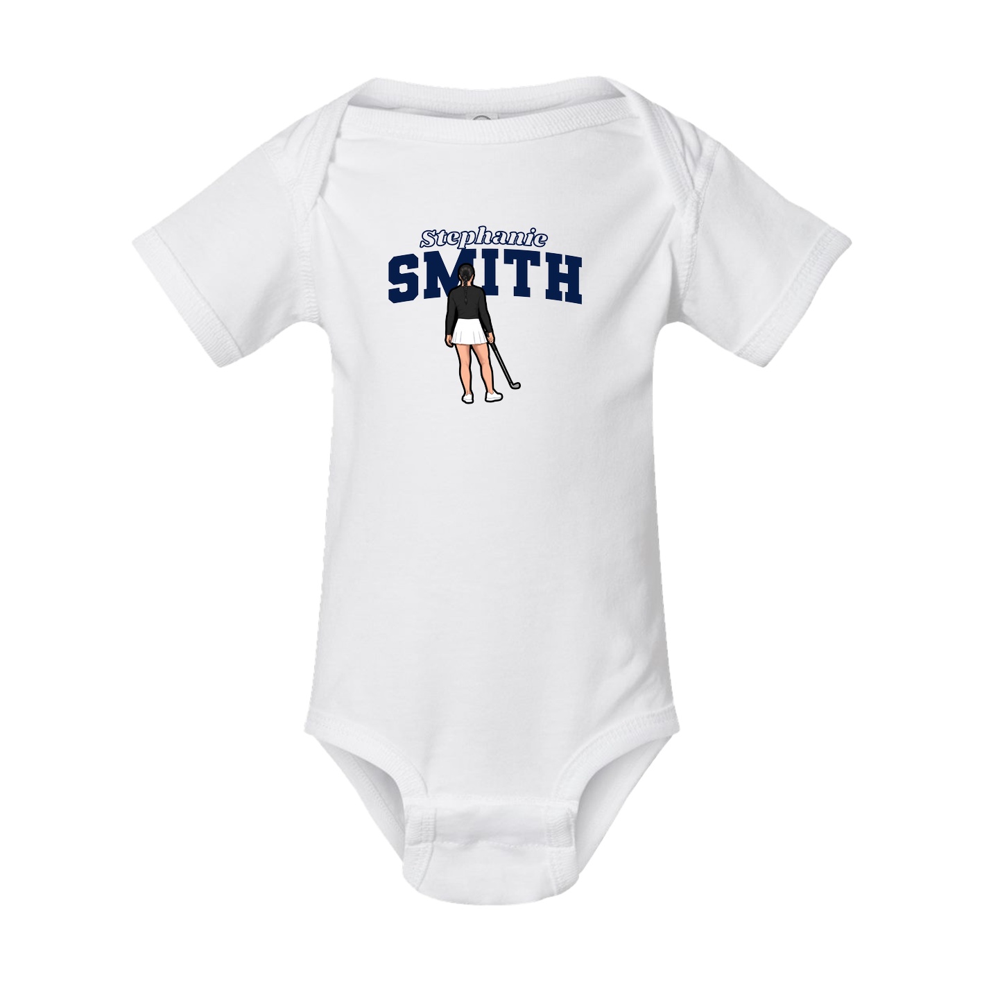 Baby Onesie — Name Arch in White