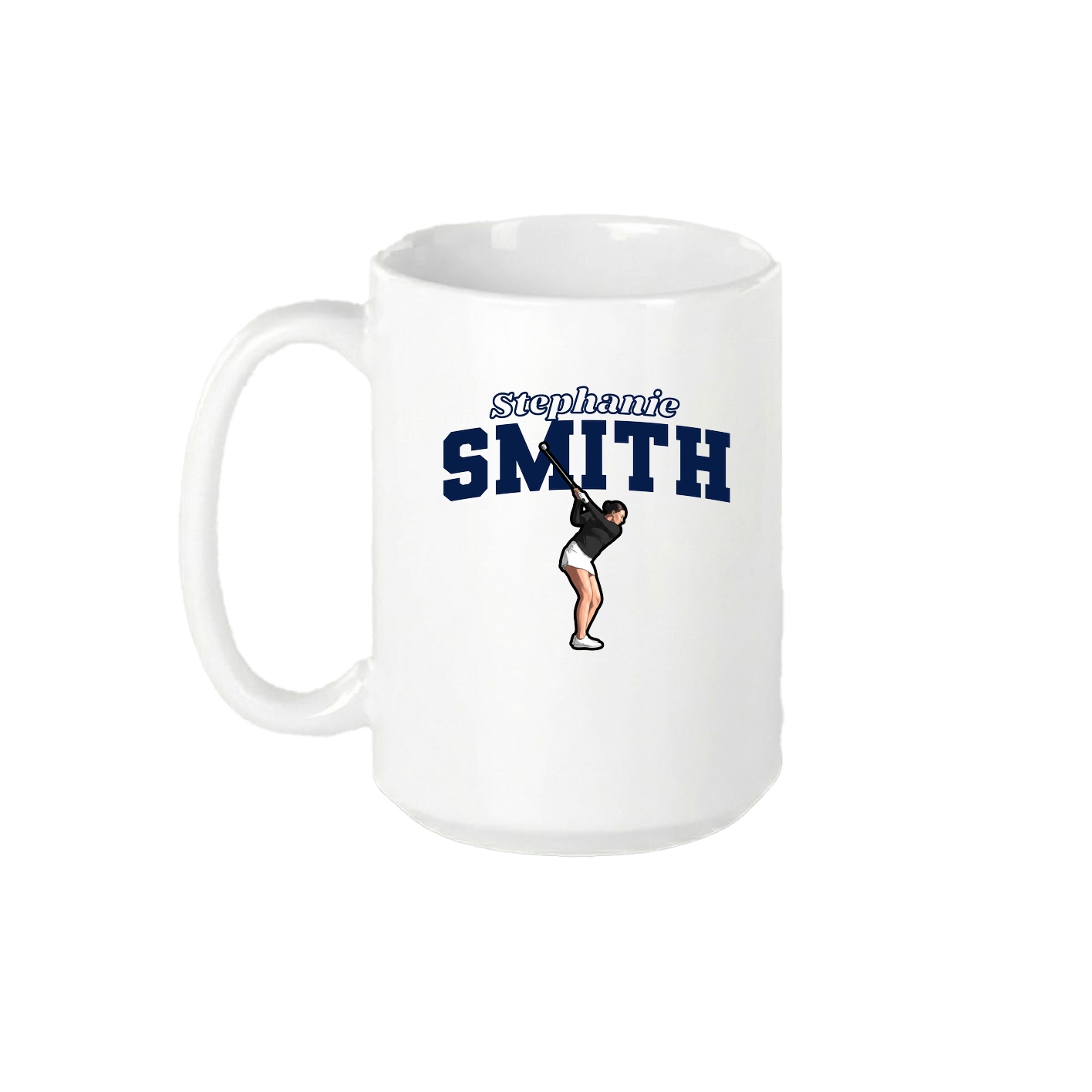 15oz Coffee Mug — Name Arch in White