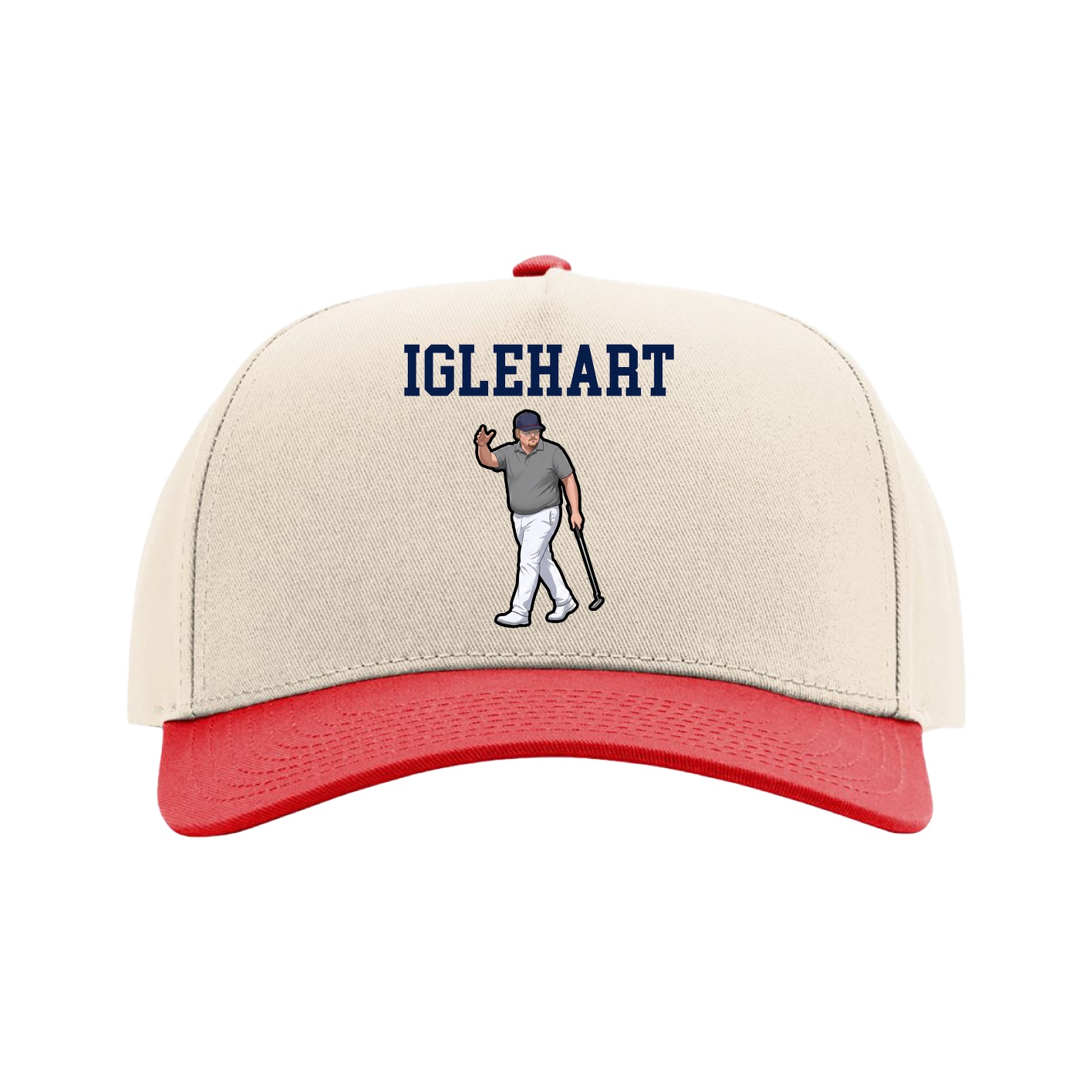 Full Fabric Five-Panel Champ Cap — Shirsey in Cream/Red