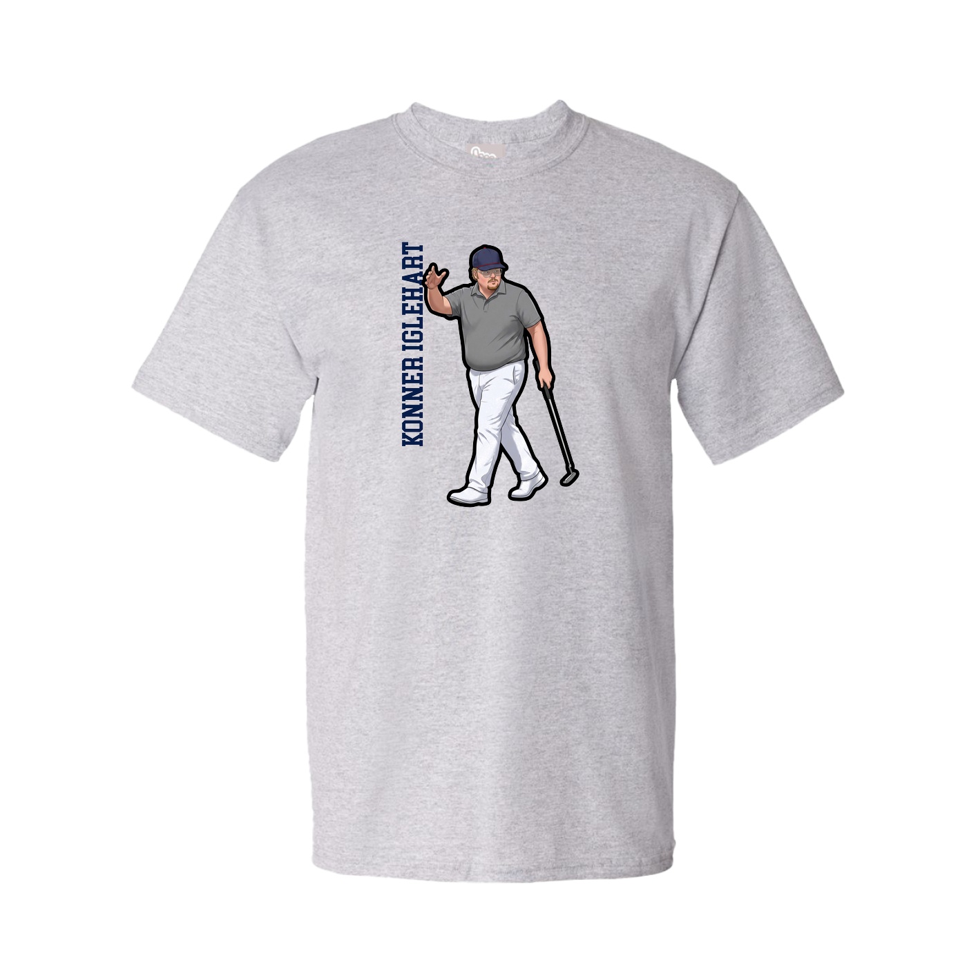 Tee — Name Vertical in Grey