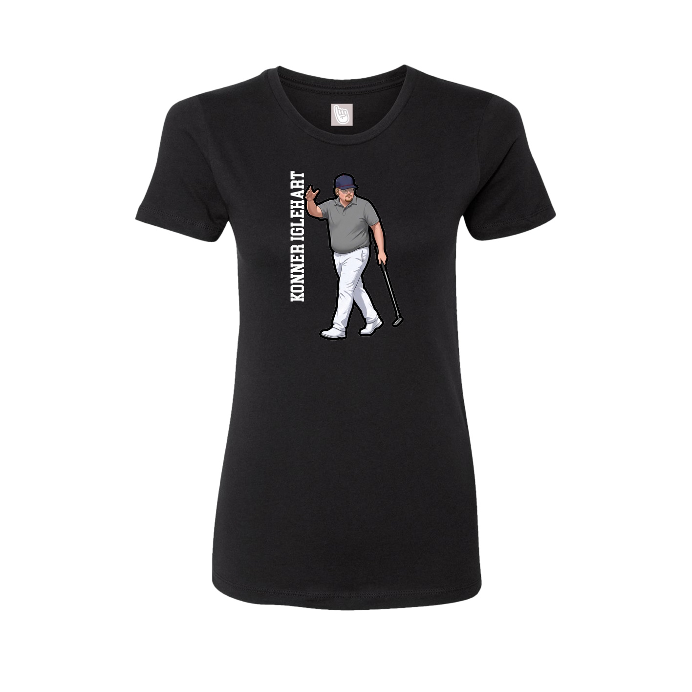 Fitted Women's Tee — Name Vertical in Black